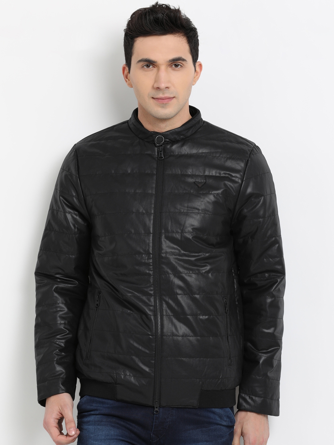 T base store leather jacket