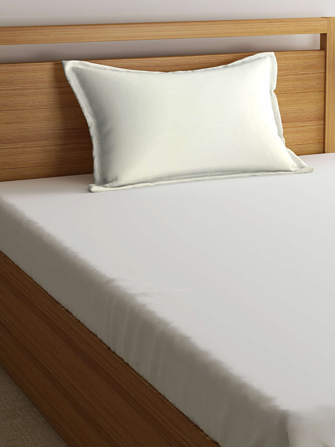 THE BABY ATELIER White Cotton Solid Pillow Cover