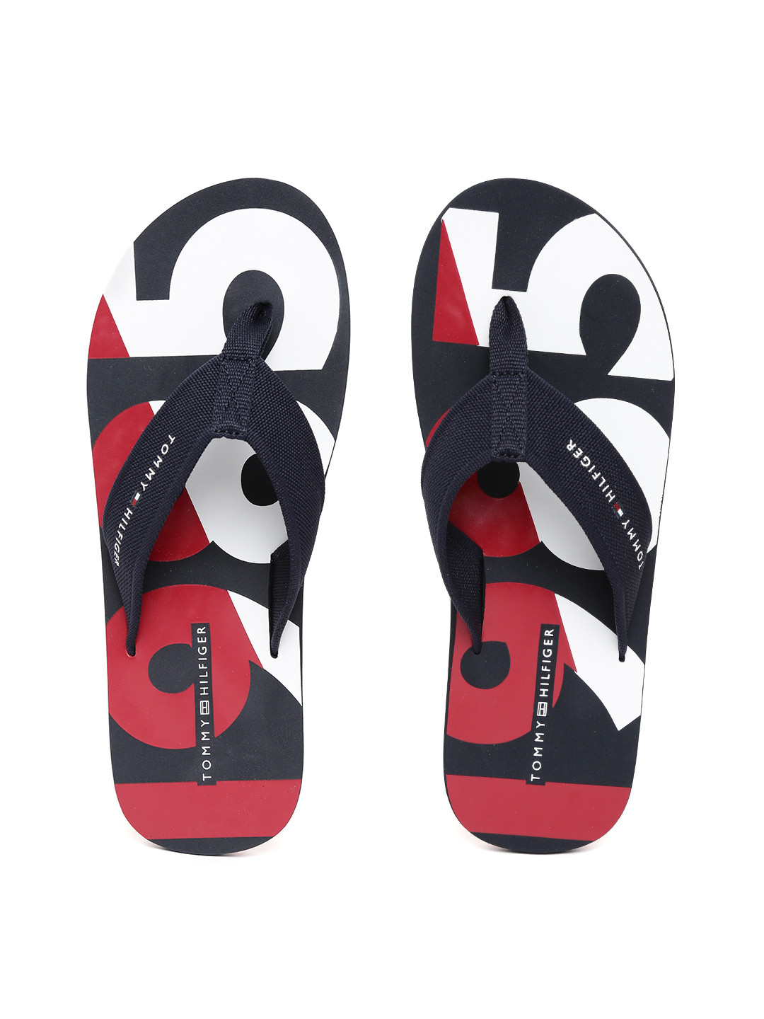 tommy hilfiger navy blue flip flops