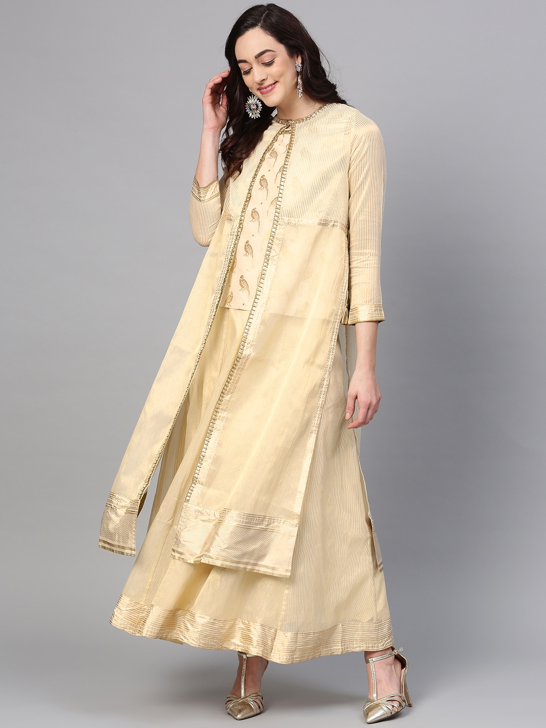 golden ethnic jacket