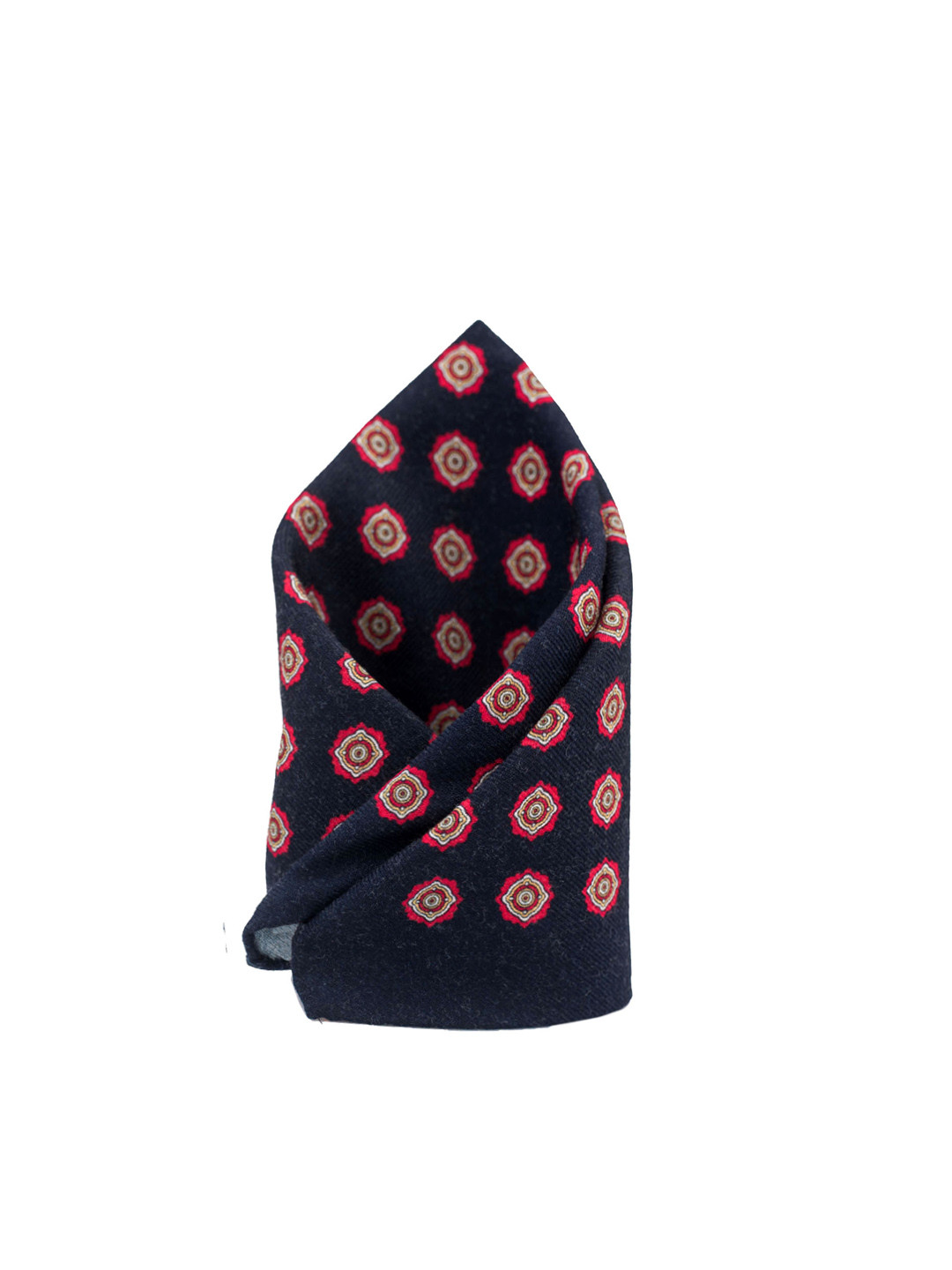 The Tie Hub Men Navy Blue Printed Woolen Square Pocket Square