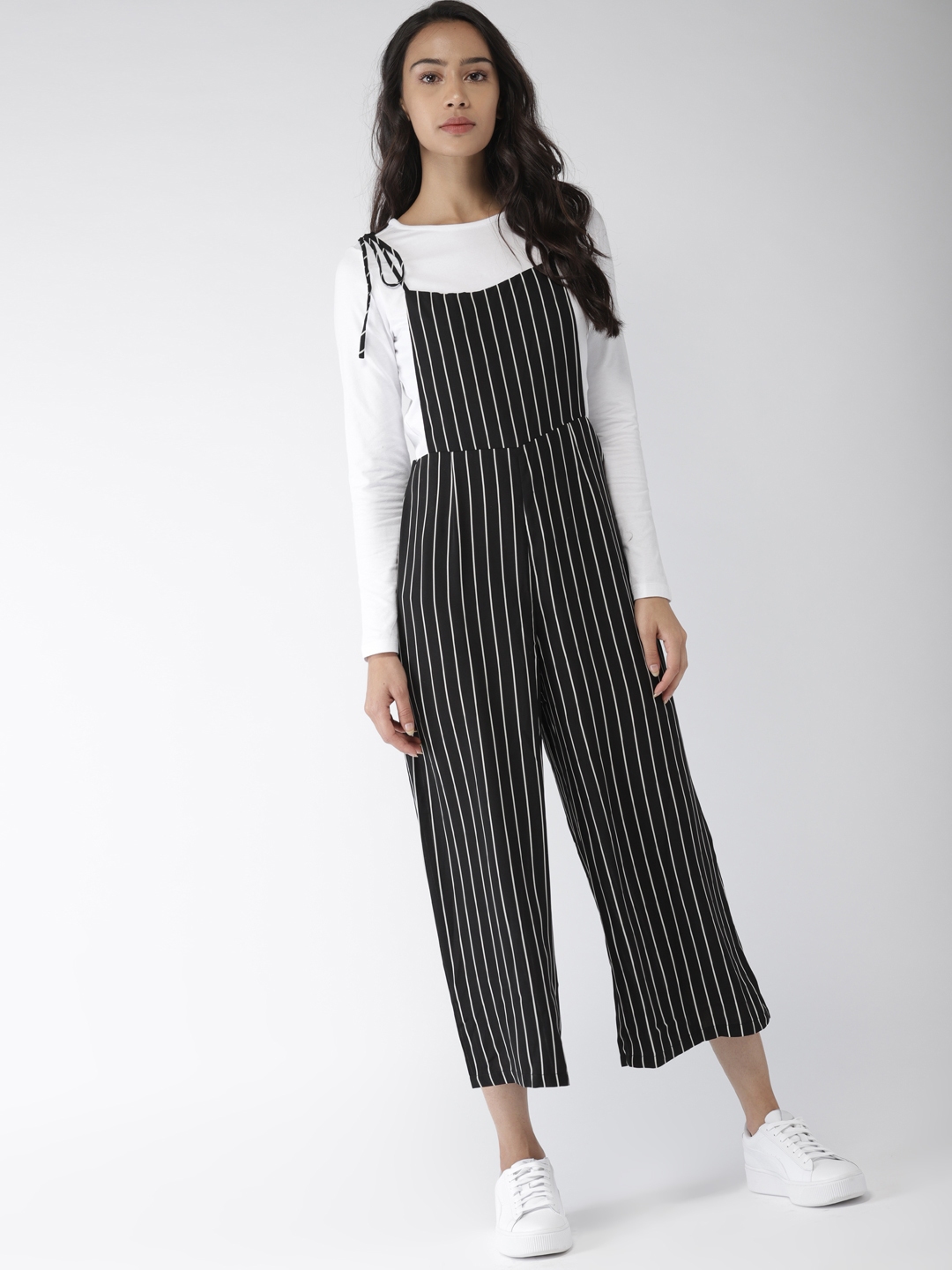 Black and white striped jumpsuit hot sale forever 21