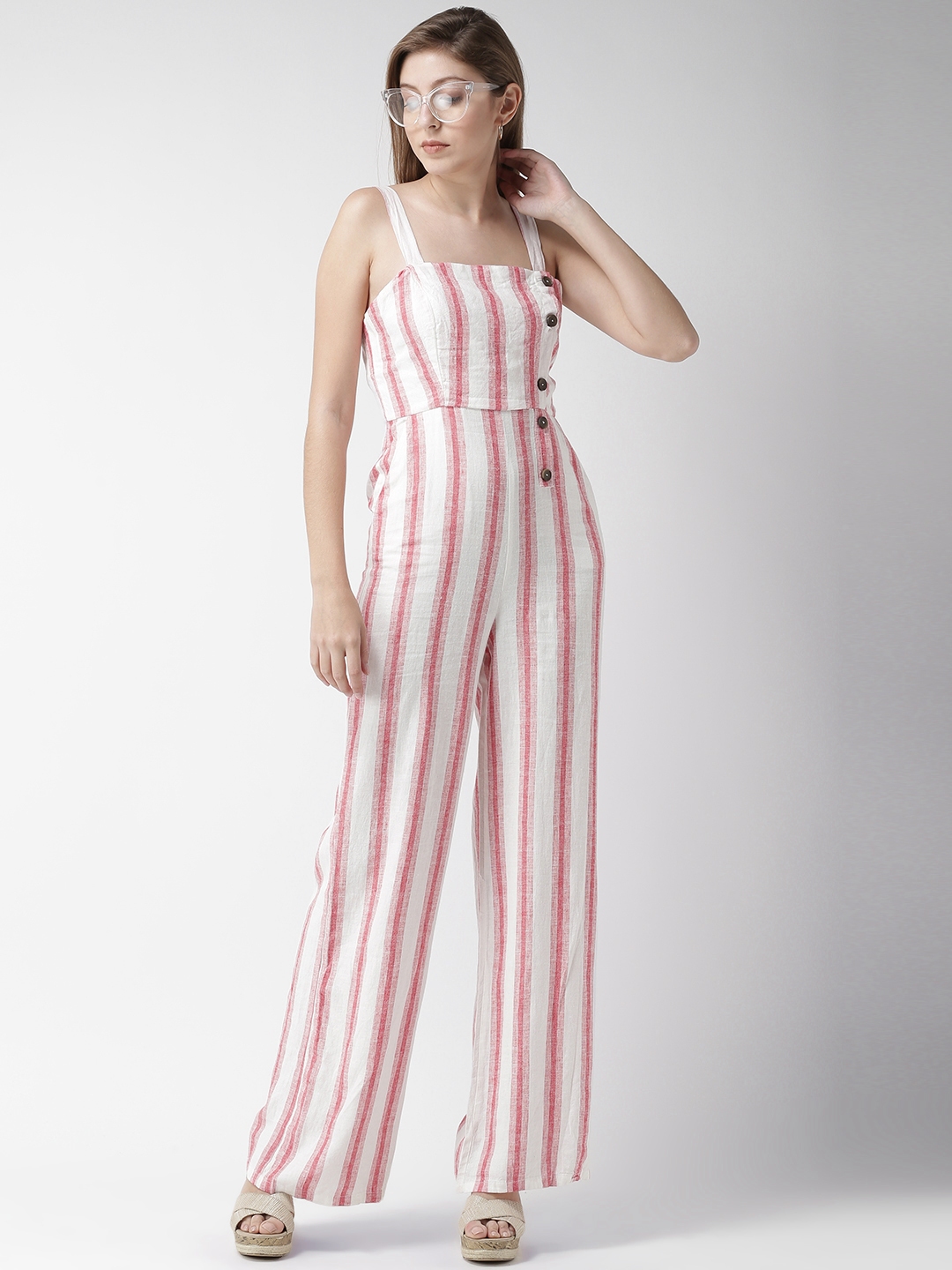 red and white striped playsuit