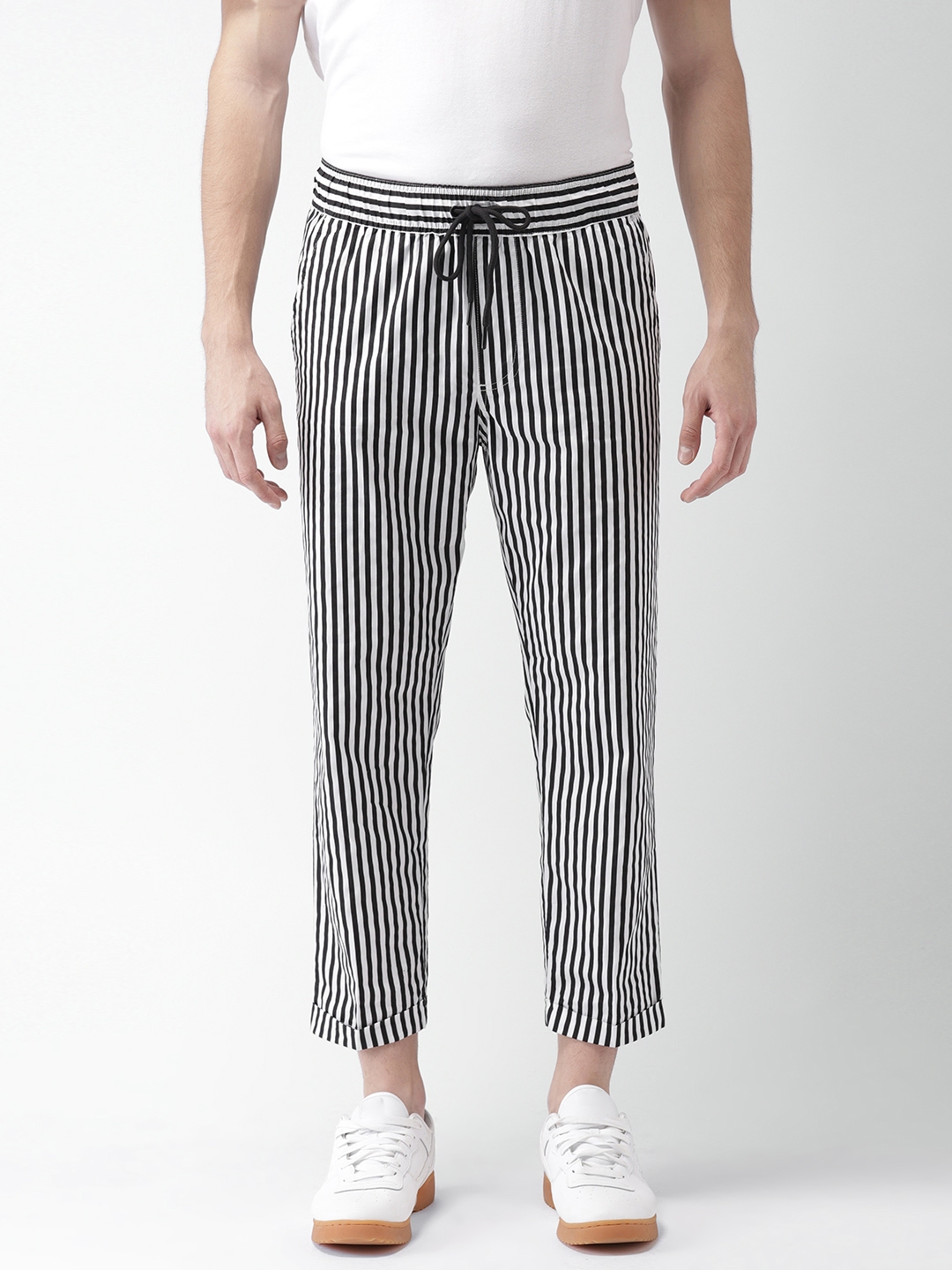 grey and white striped pants mens