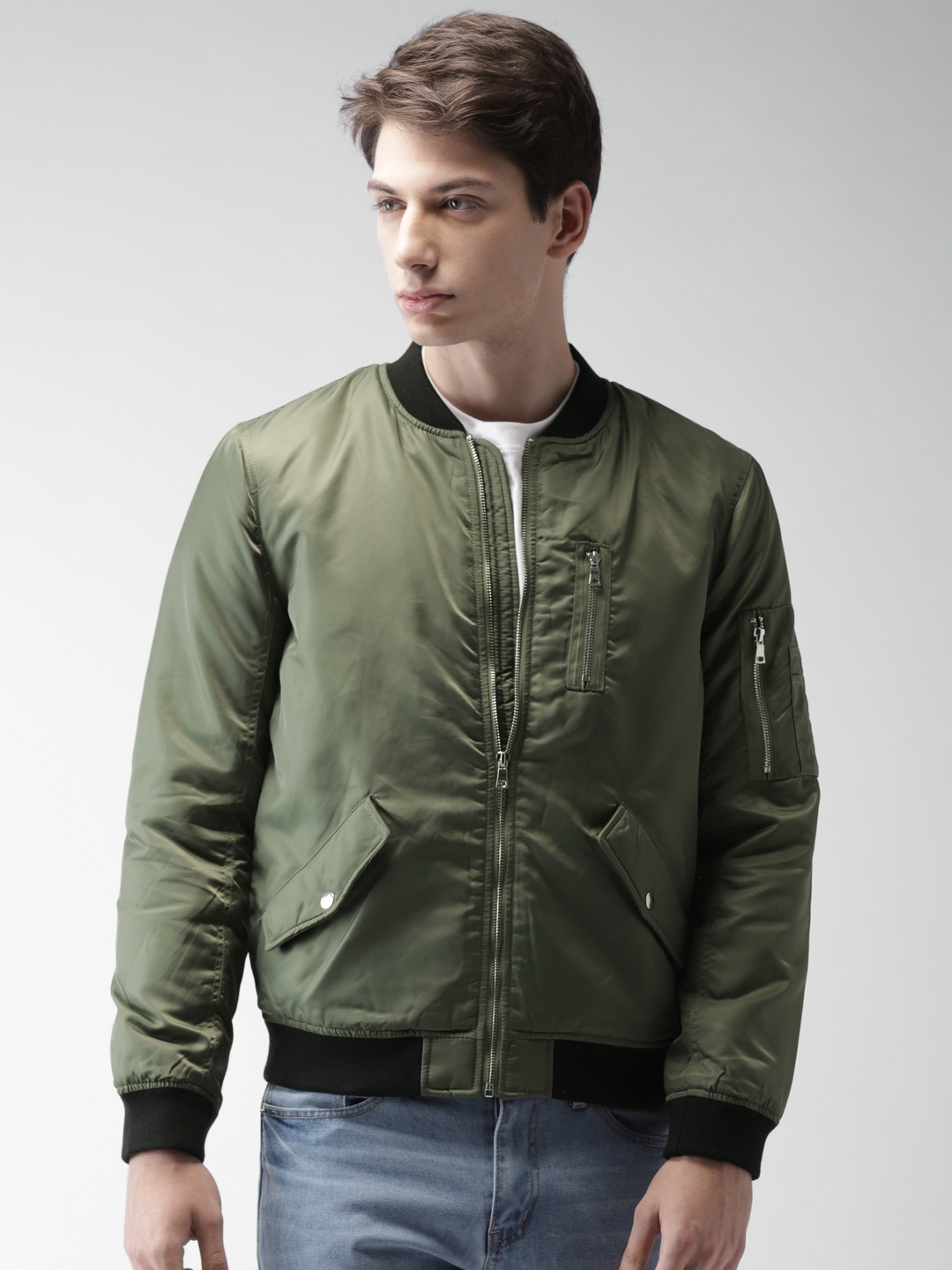 forever 21 green bomber jacket