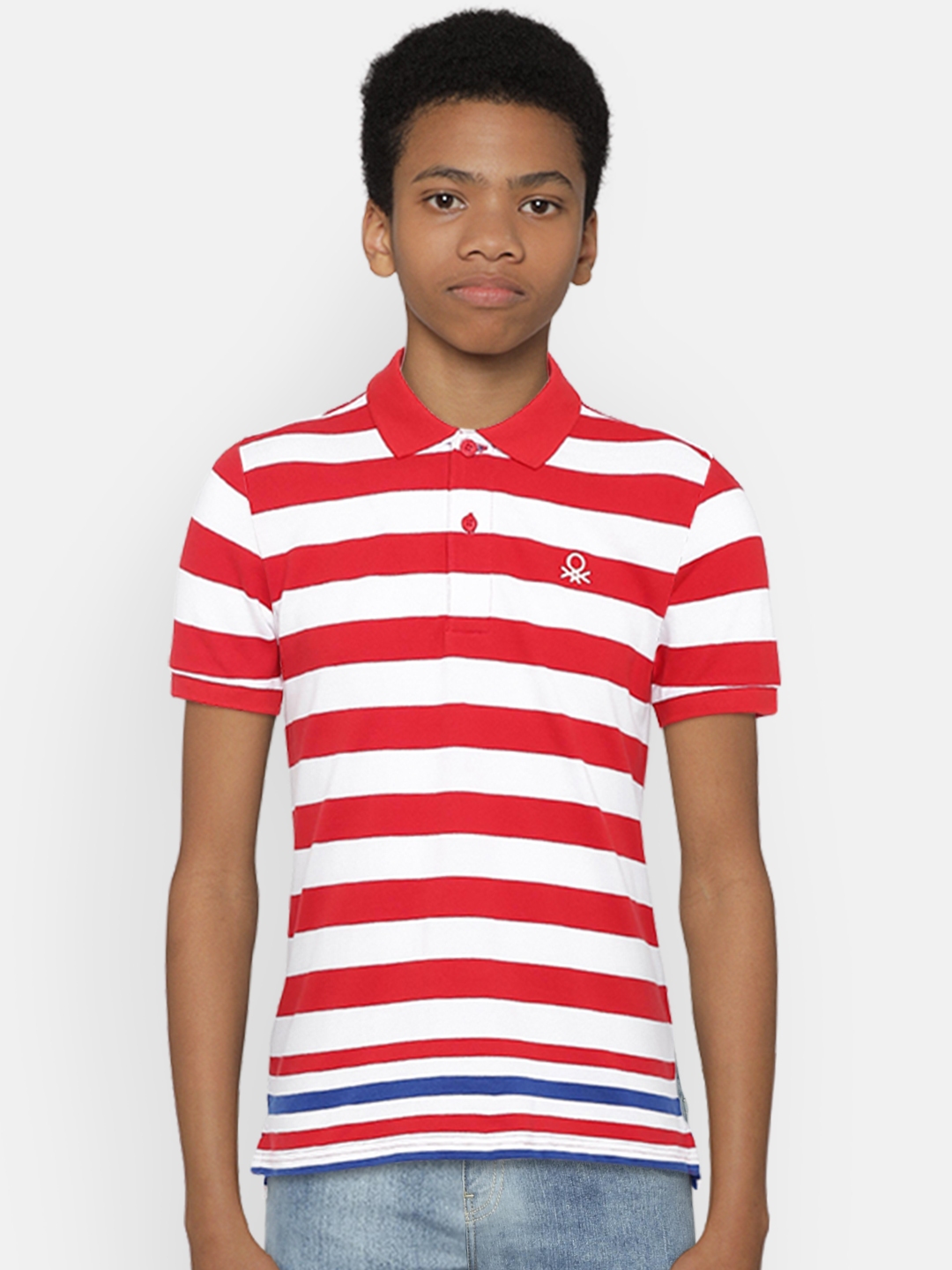 Boys red and outlet white striped shirt
