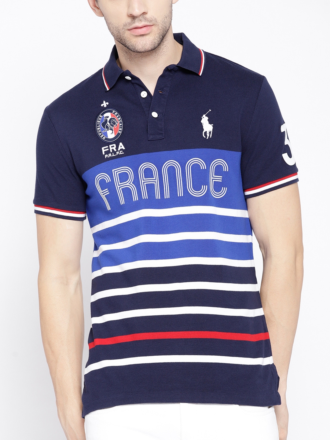 Buy Polo Ralph Lauren Custom Slim Fit France Polo Pure Cotton T Shirt -  Tshirts for Men 6942409 | Myntra