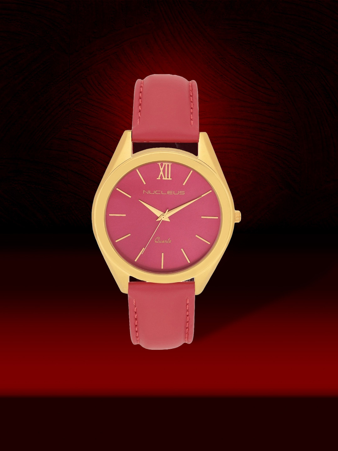 Nucleus Unisex Red & Gold-Toned Analogue Watch NMKGRR2