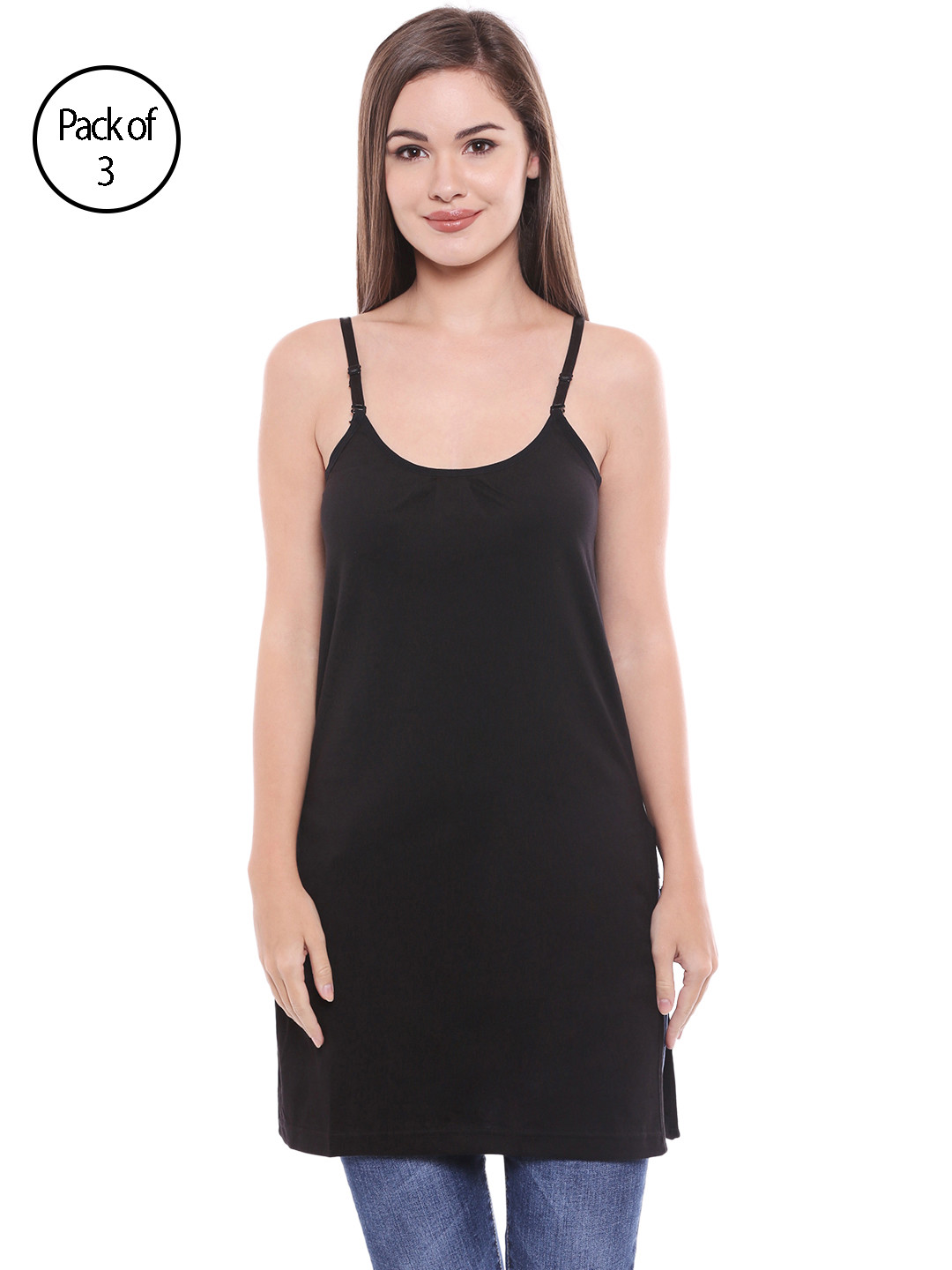 Bodycare Pack of 3 Black Camisoles E47BBB