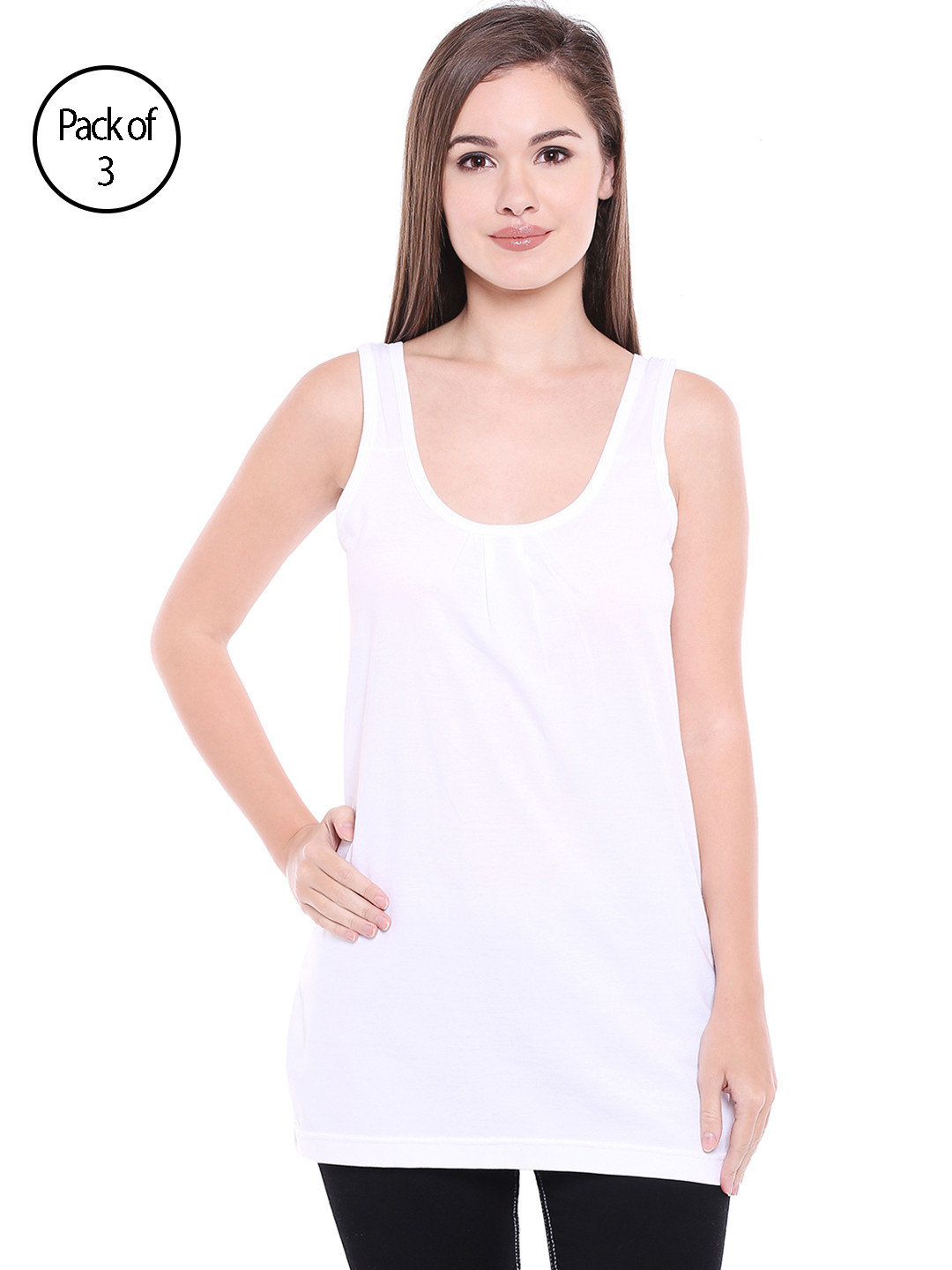 Bodycare Pack of 3 White Camisoles E64WWW