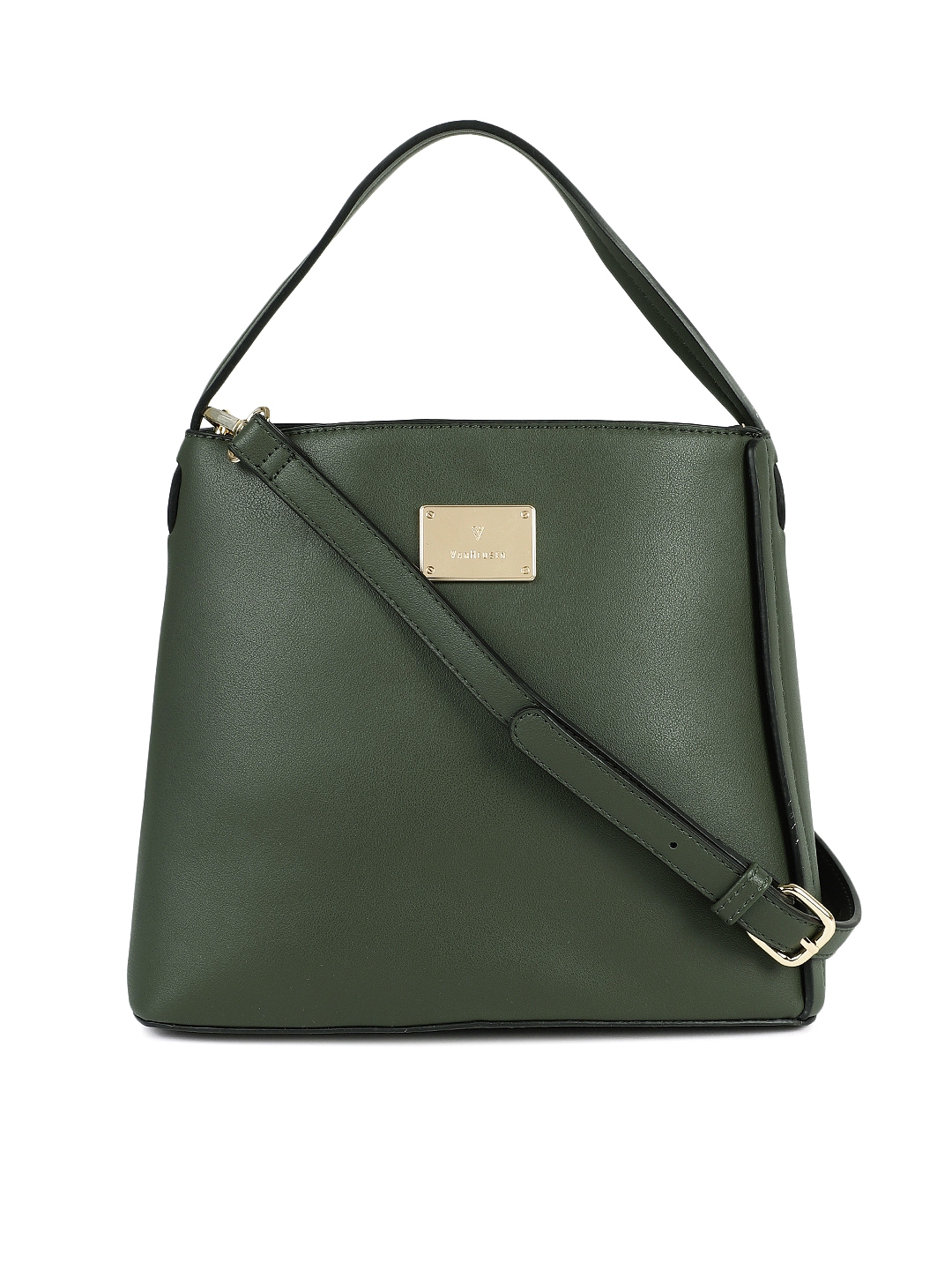 Buy Van Heusen Green Solid Handheld Bag Handbags for Women