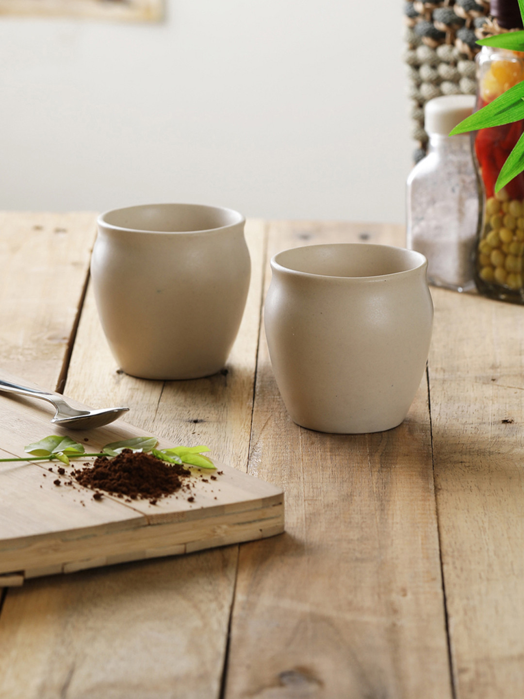 MIAH Decor All you need is Love Off White Ceramic Handcrafted 6 Piece Kulladhs-150ml