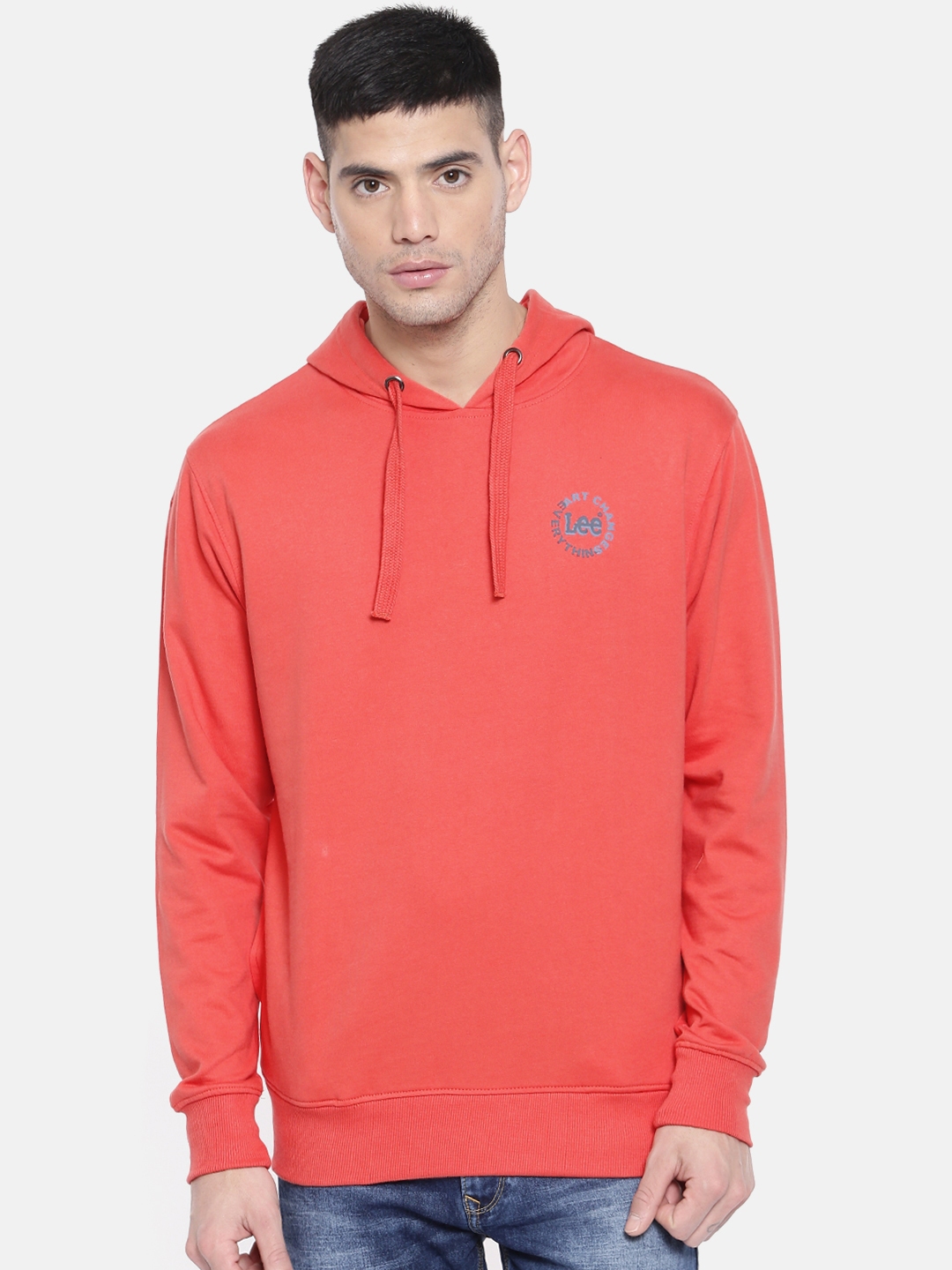 lee full sleeve solid men's sweatshirt