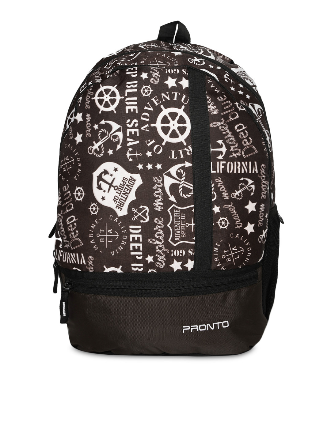 Pronto Unisex Brown Graphic Backpack