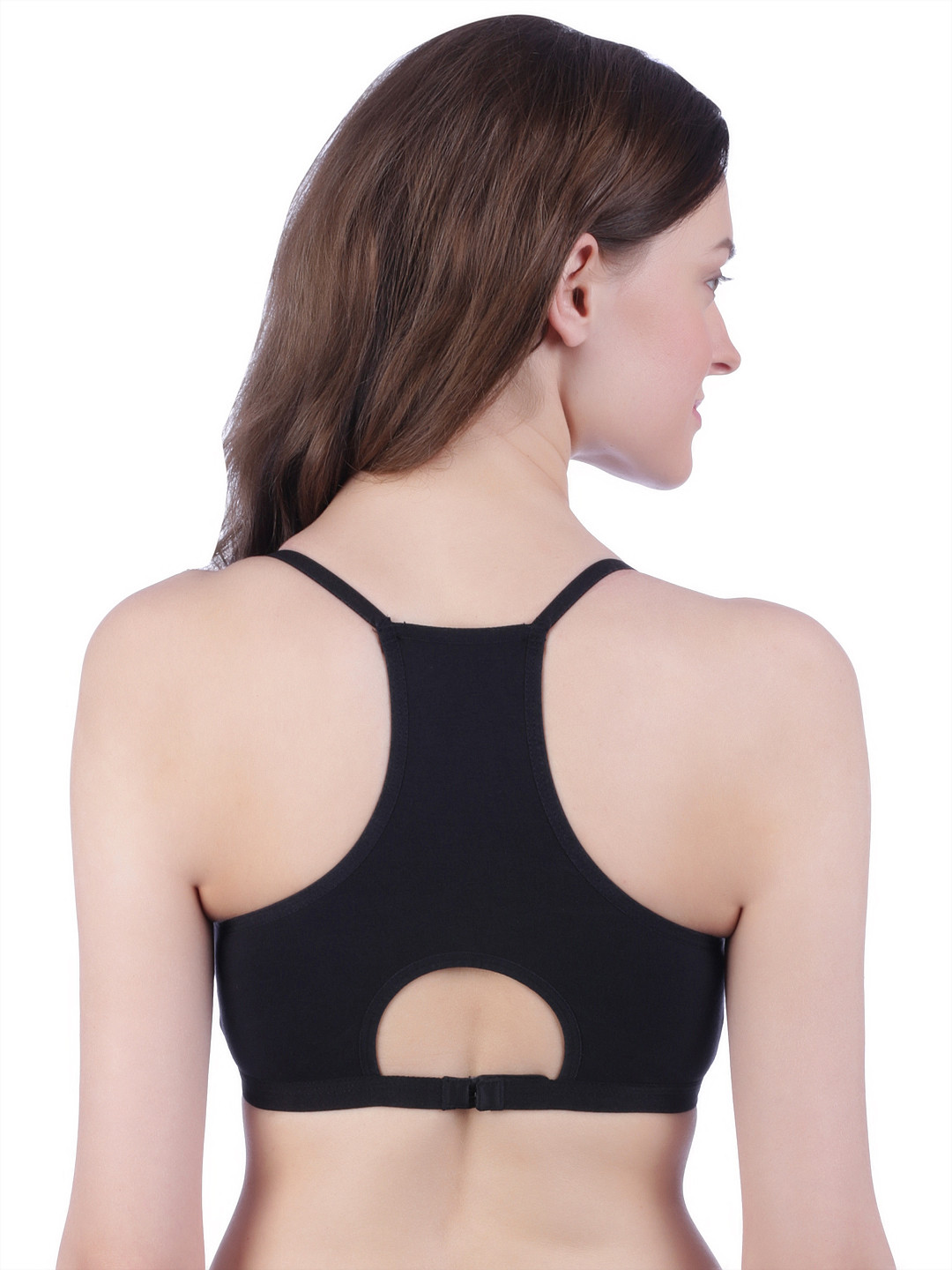 Bralux Black Solid Non-Wired Heavily Padded Everyday Bra Bralux-RiveraT-BackBra