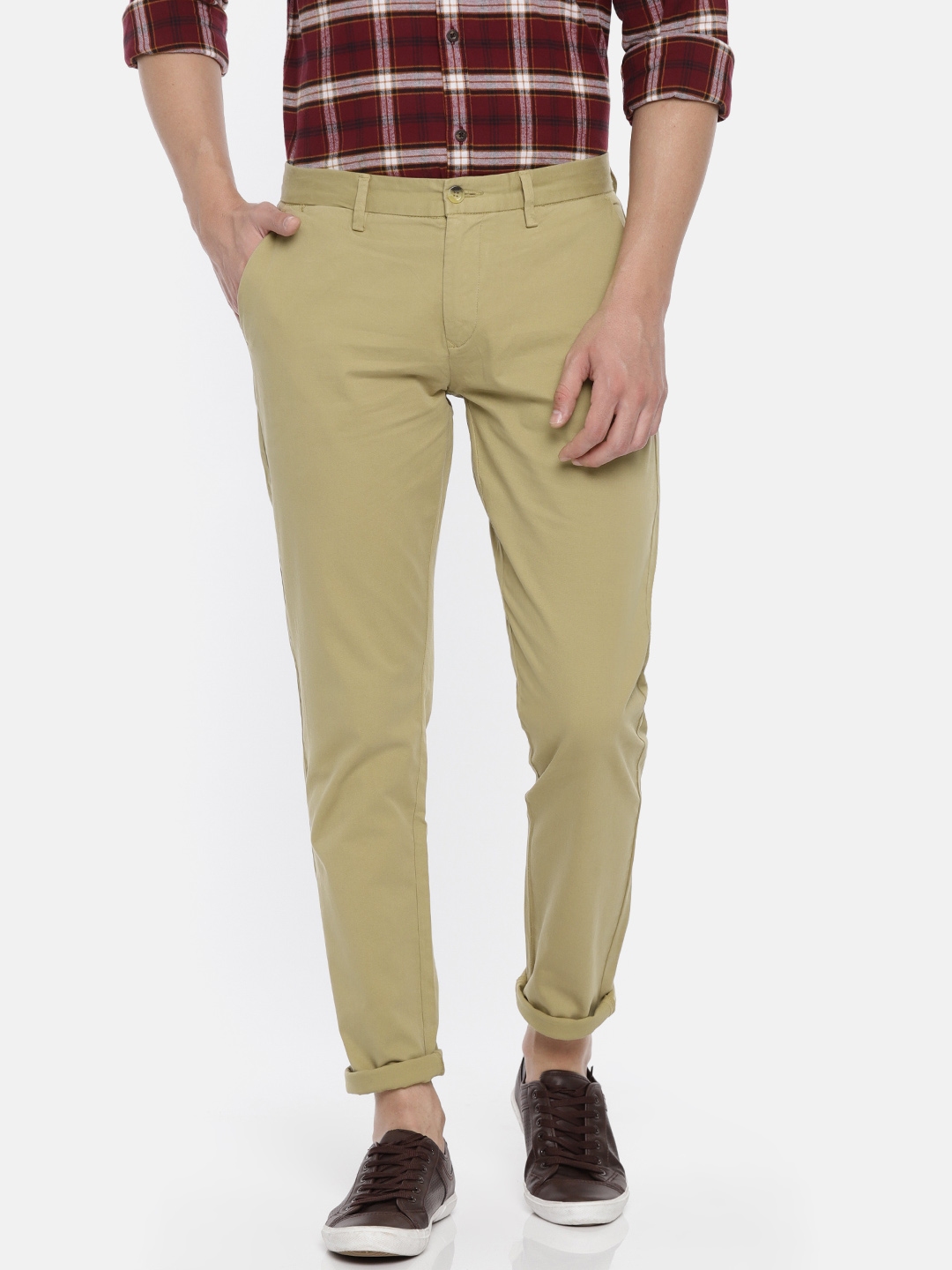 Ruggers  Cotton Blend Slim Slim Green Mens Chinos  Pack of 1   Buy  Ruggers  Cotton Blend Slim Slim Green Mens Chinos  Pack of 1  Online at  Low Price in India  Snapdeal