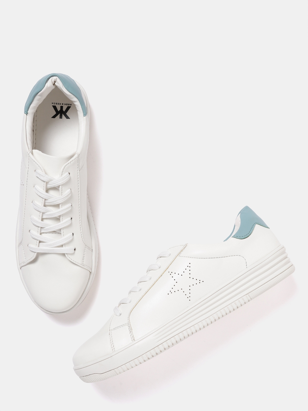 kook n keech women white sneakers