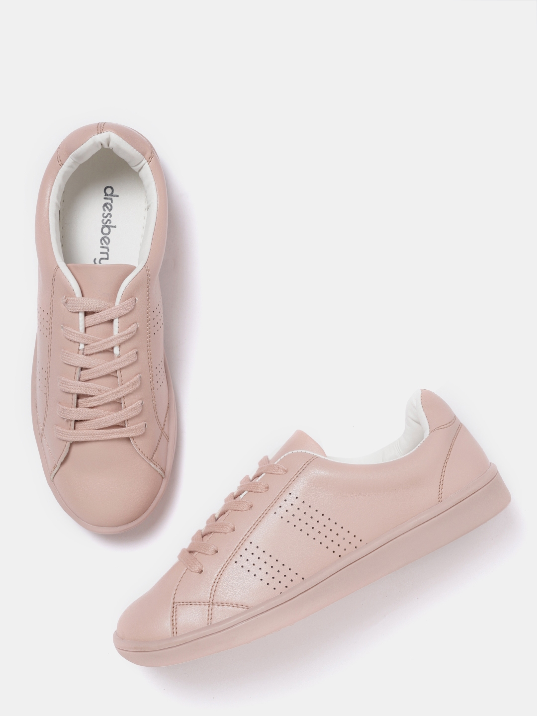 pink perforated sneakers