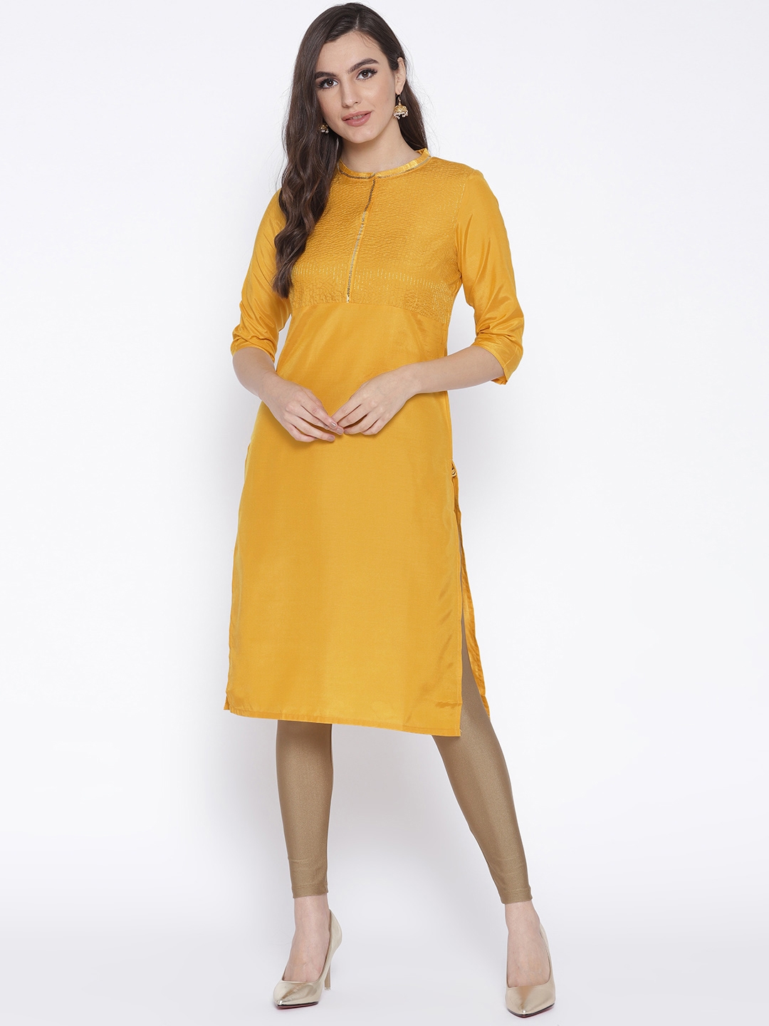 Buy Aurelia Navy Solid Regular Fit Kurta for Womens Online  Tata CLiQ