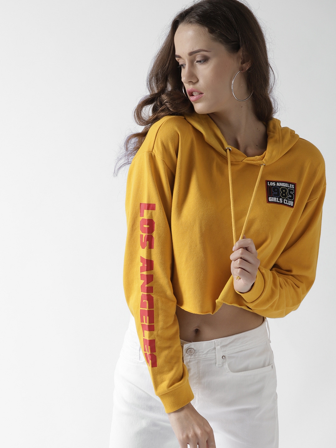 Crop hoodie store myntra