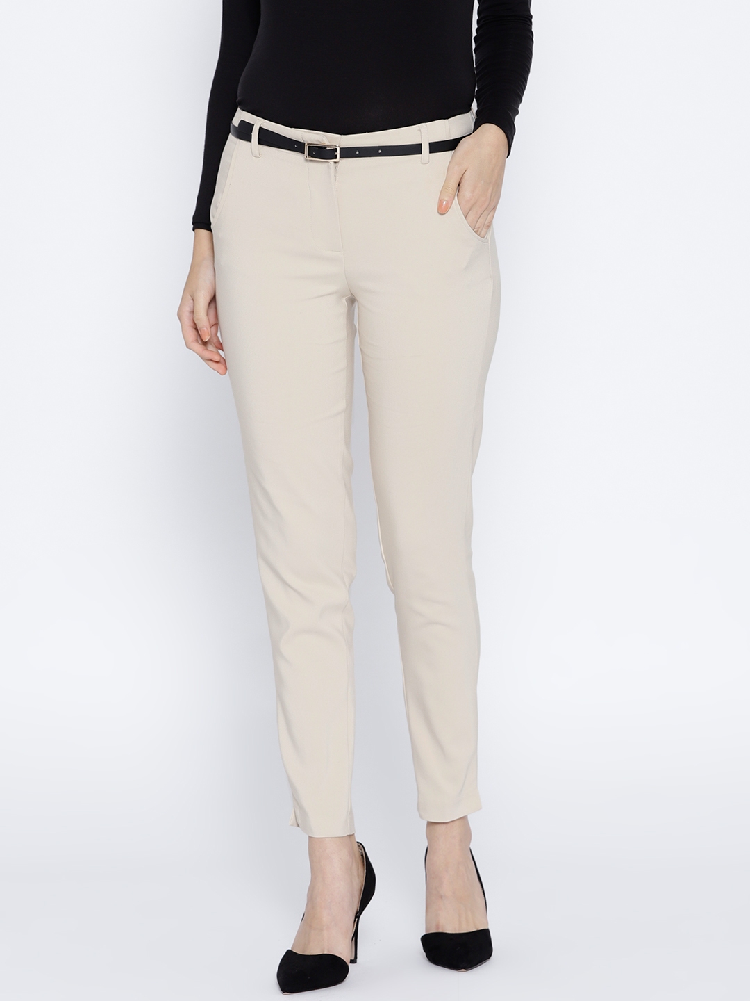 Buy Vero Moda Women Beige Regular Fit Solid Formal Trousers  Trousers for  Women 6979715  Myntra