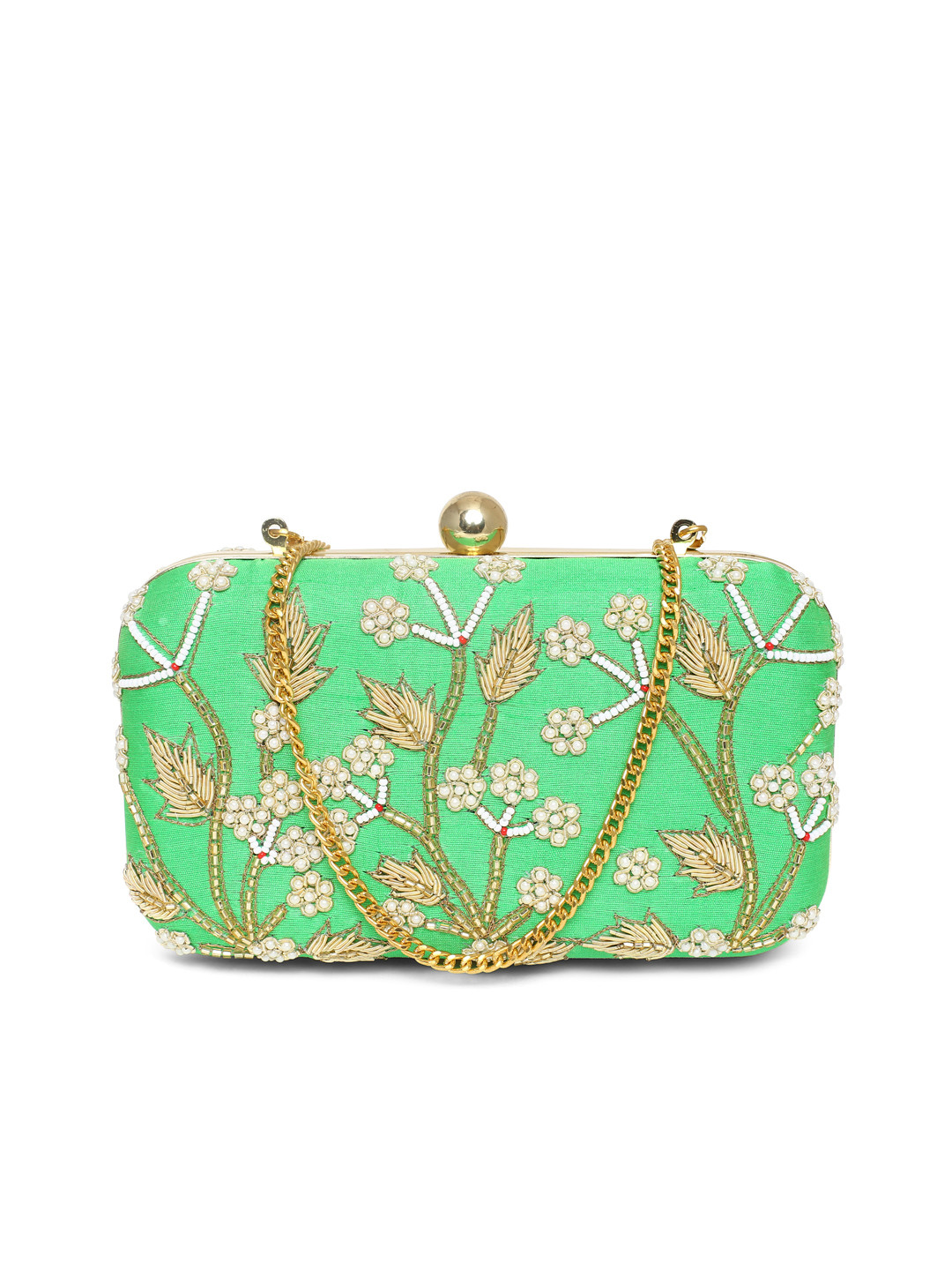 Tarini Nirula Women Green Embellished Clutch