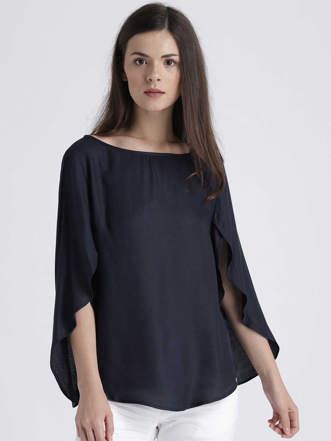 Splash Women Navy Blue Solid Top