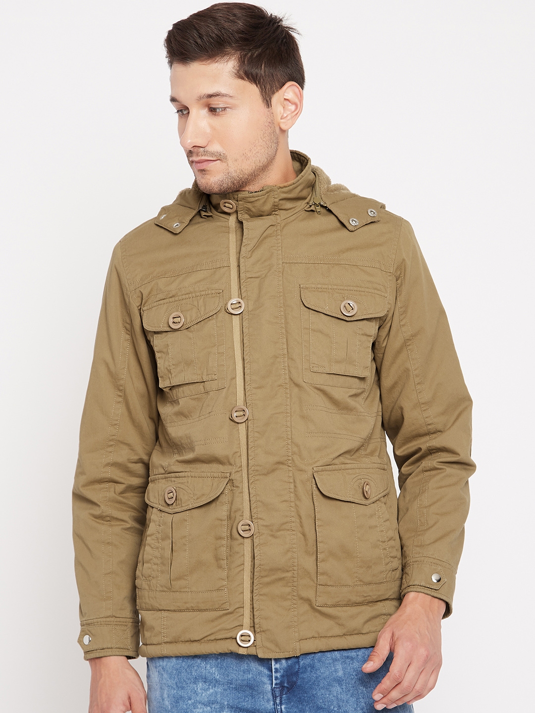 Duke Stardust Men Khaki Solid Tailored Jacket