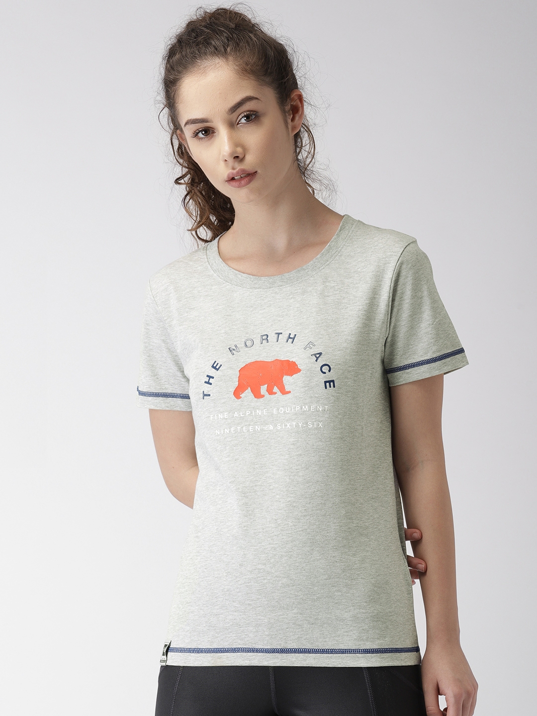 The North Face Women Grey BEAR FlashDry T-shirt