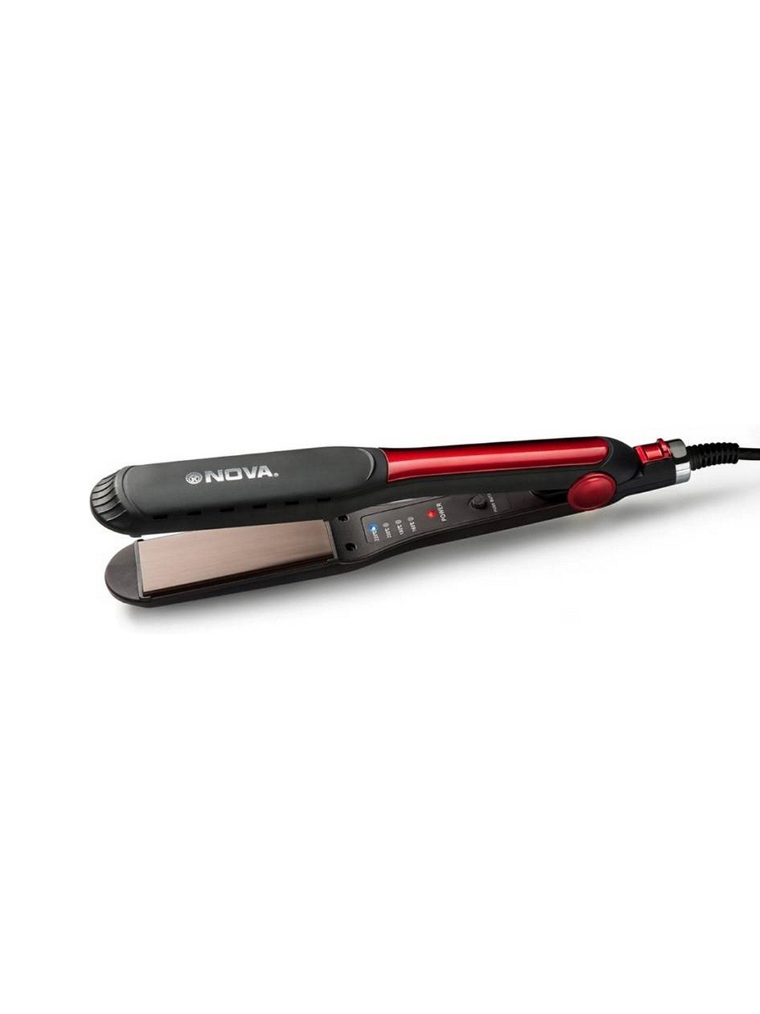 NOVA NHS 982/00 Temperature Control Professional Hair Straightener   Black   Red