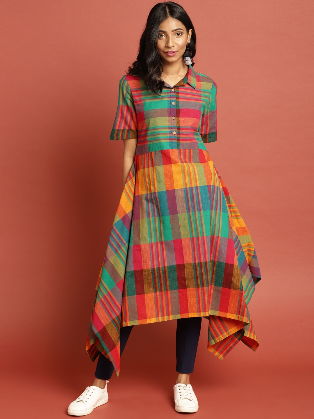 Image result for MULTICOLOR PLAID GOWN