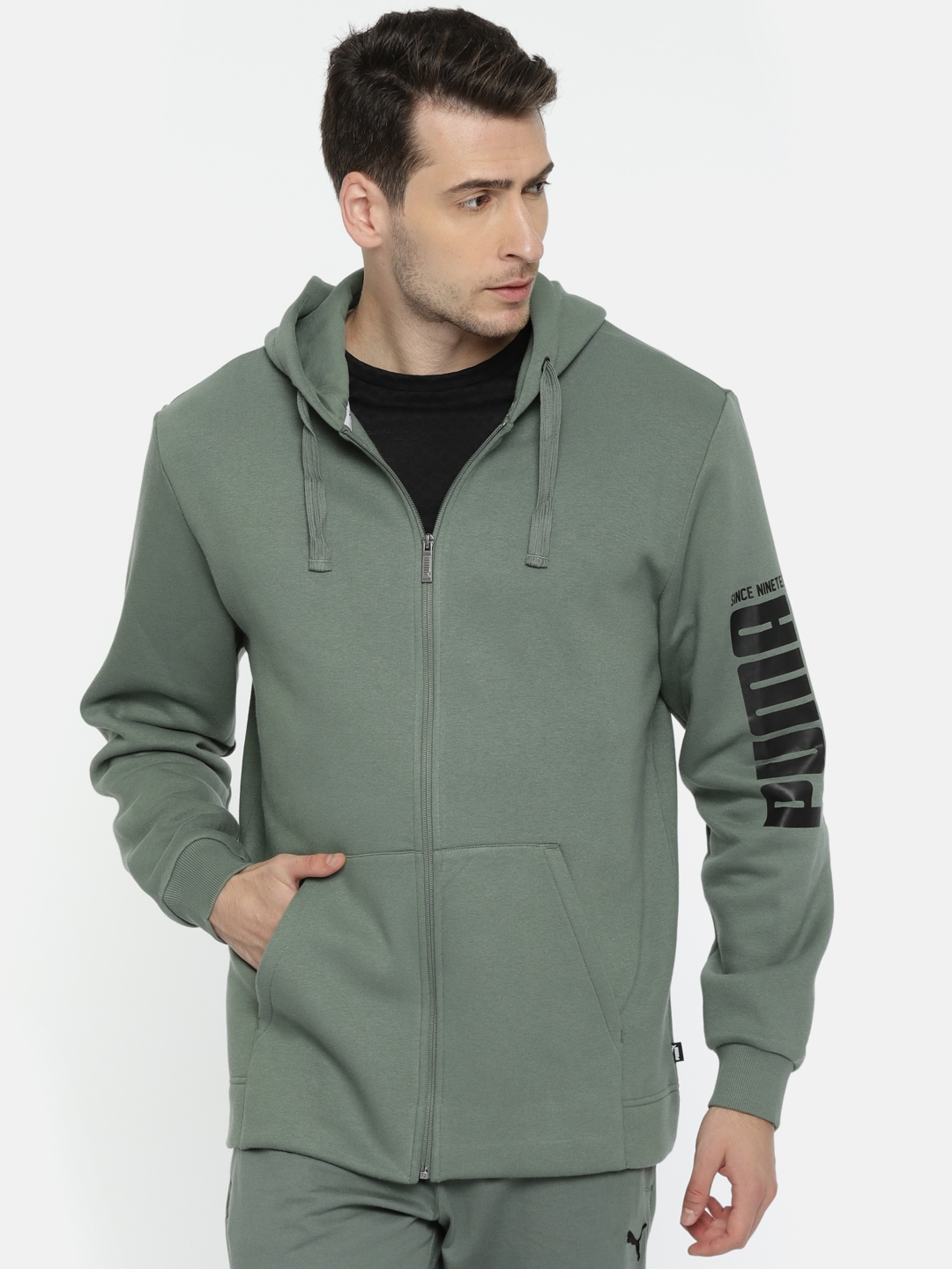 puma olive green hoodie