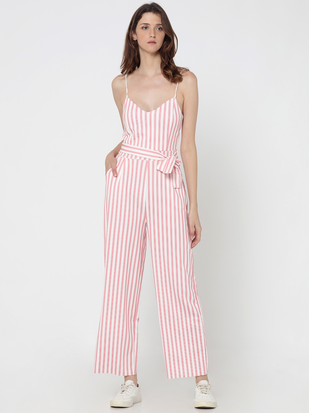Striped jumpsuit myntra store