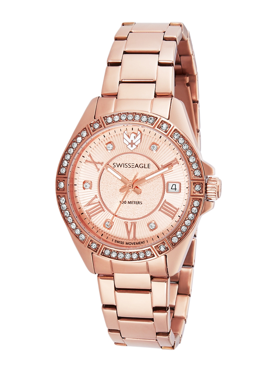 swiss eagle rose gold watch
