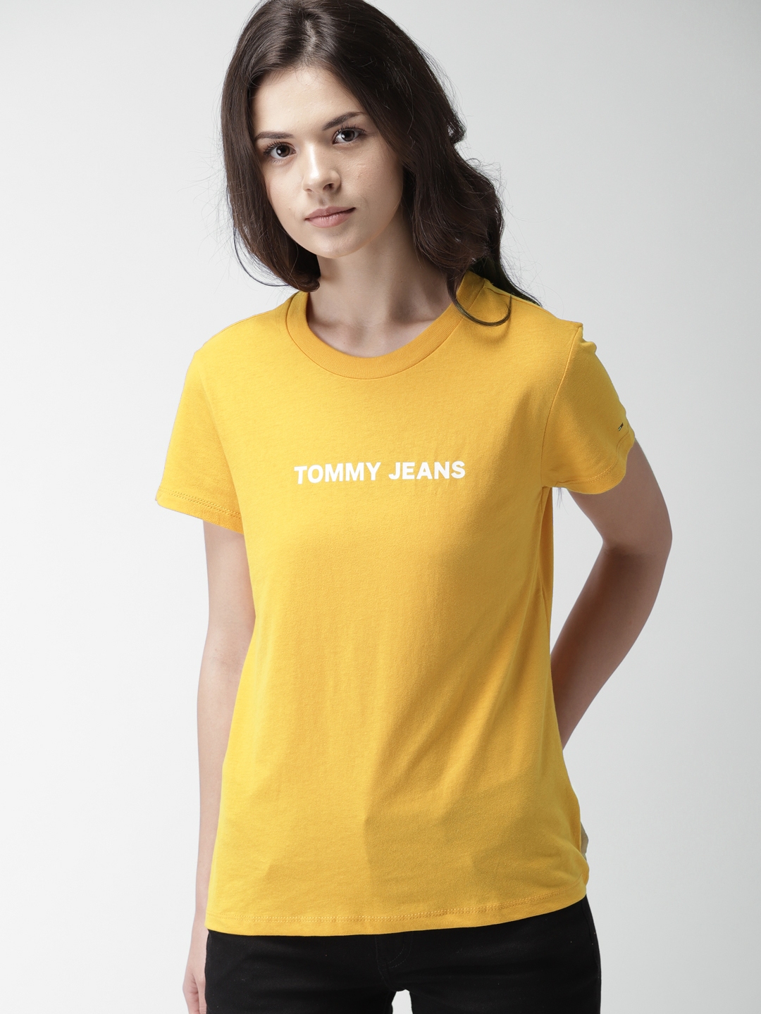 yellow tommy hilfiger t shirt women's