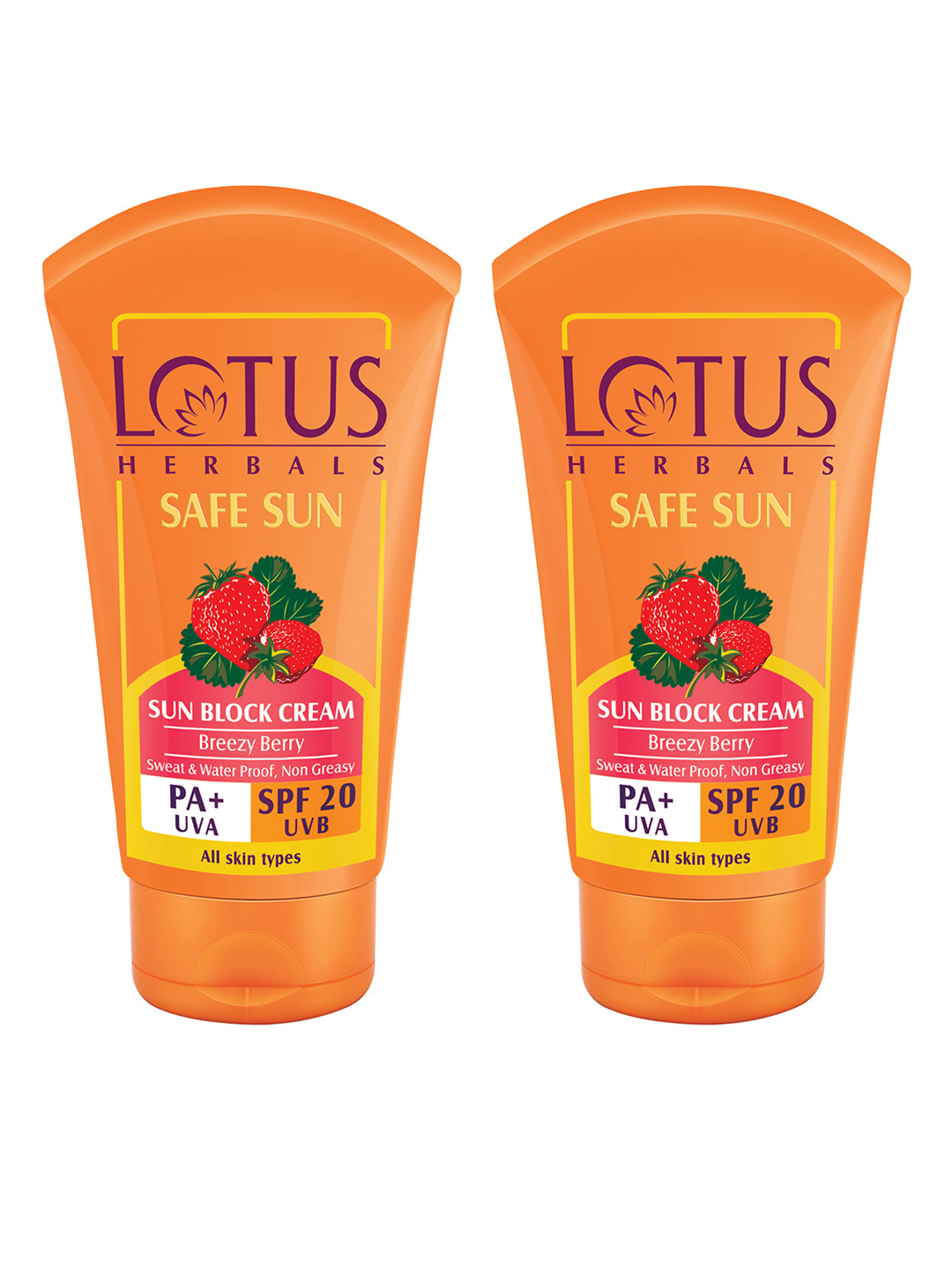 Lotus Herbals Pack of 2 Breezy Berry Safe Sun Sunscreen 50 g