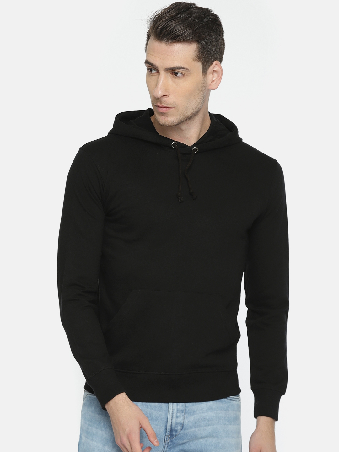 black hoodie mens myntra