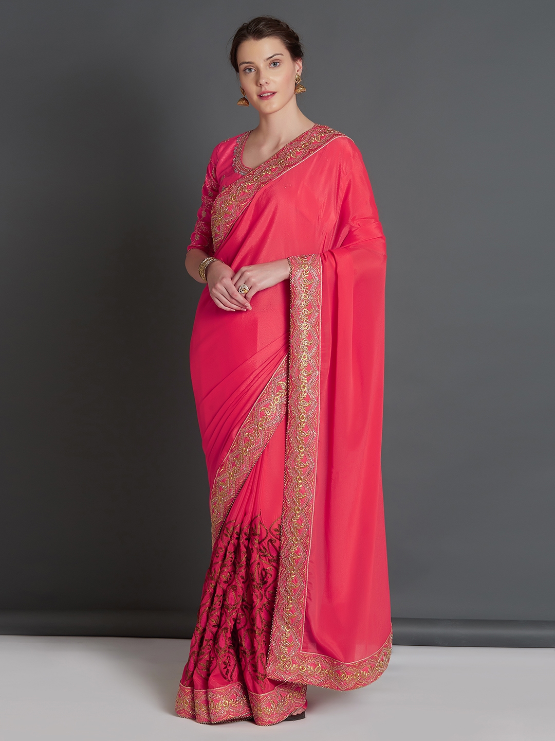 Georgette saree shop myntra