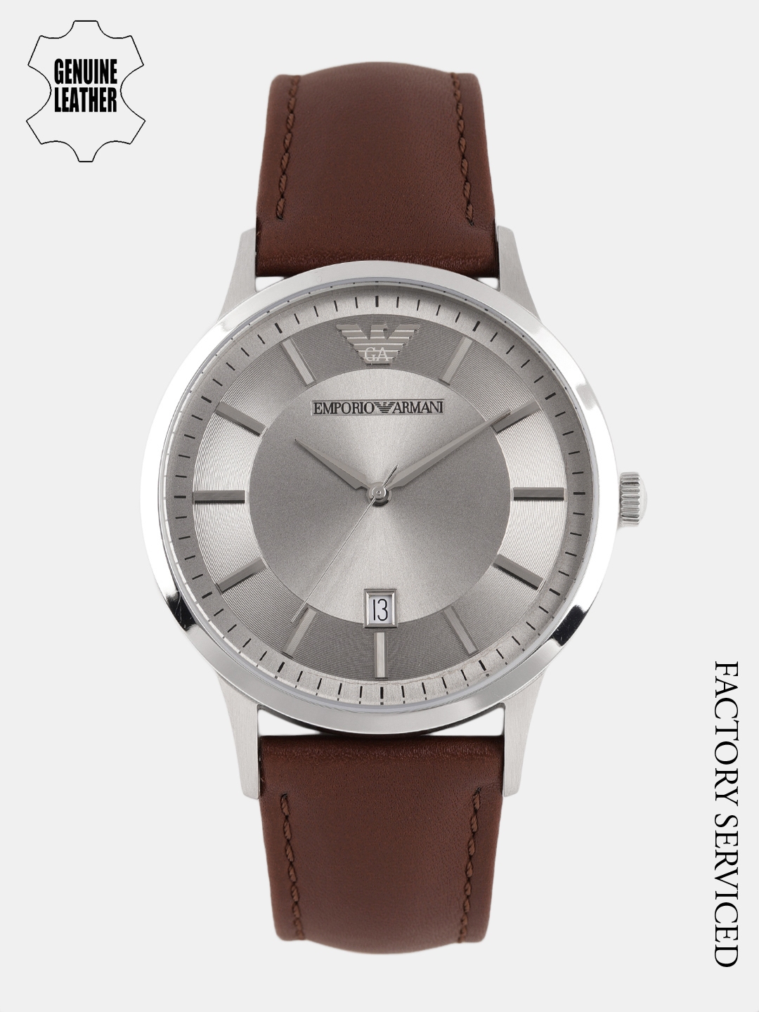 Buy Emporio Armani Men Silver Toned Factory Serviced Analogue Watch AR2463  - Watches for Men 7078572 | Myntra