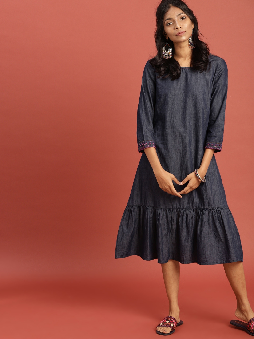 Chambray a line outlet dress