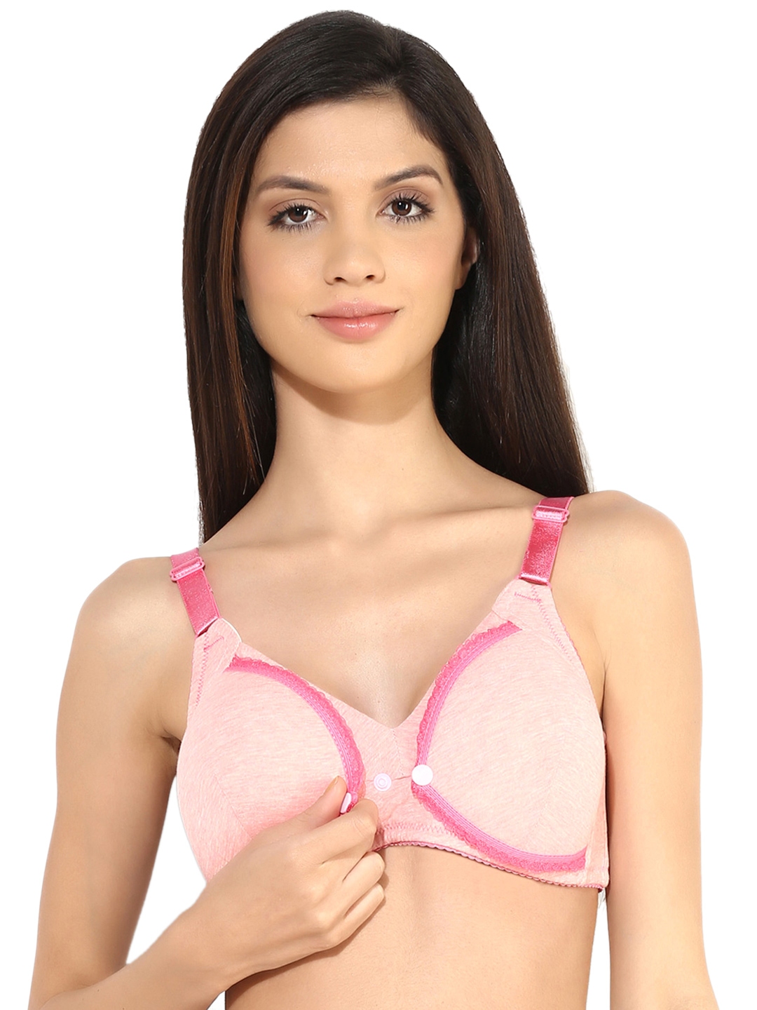 shyaway Pink Solid Non-Wired Lightly Padded Maternity Bra 1780