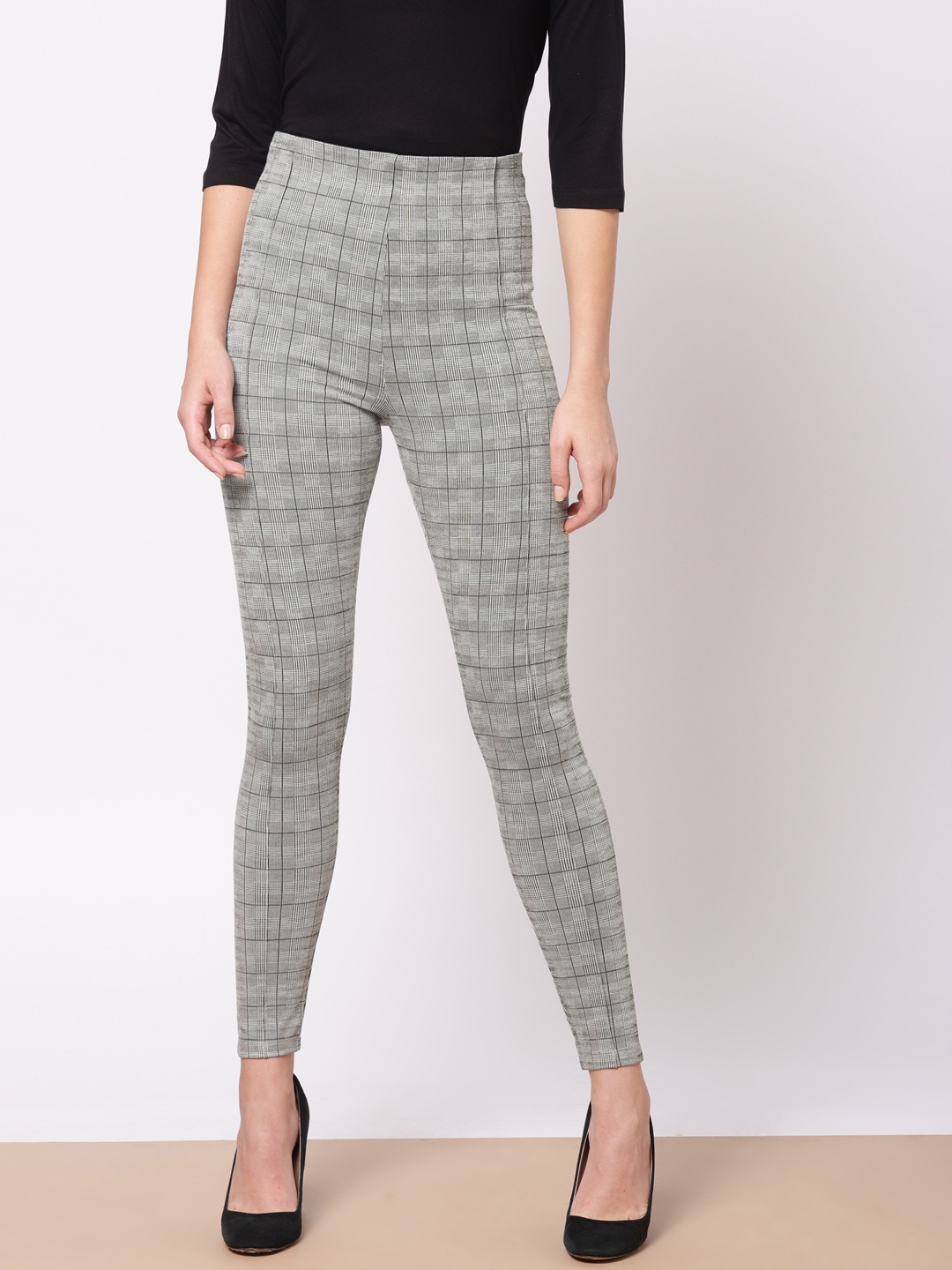 checked treggings