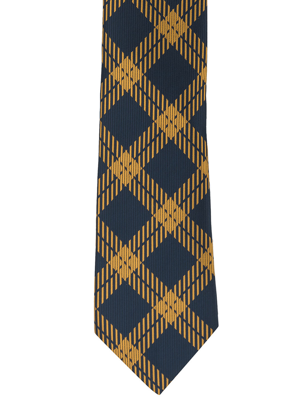 The Tie Hub Anthem Plaid Blue And Yellow Silk Necktie