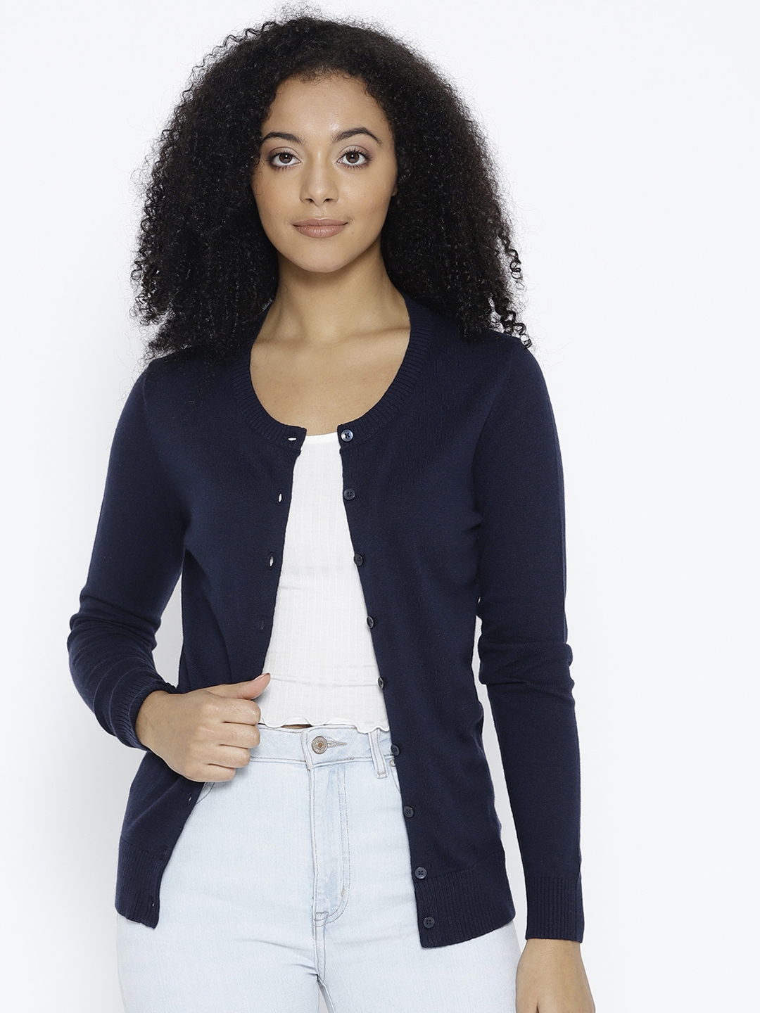 navy cardigan women's