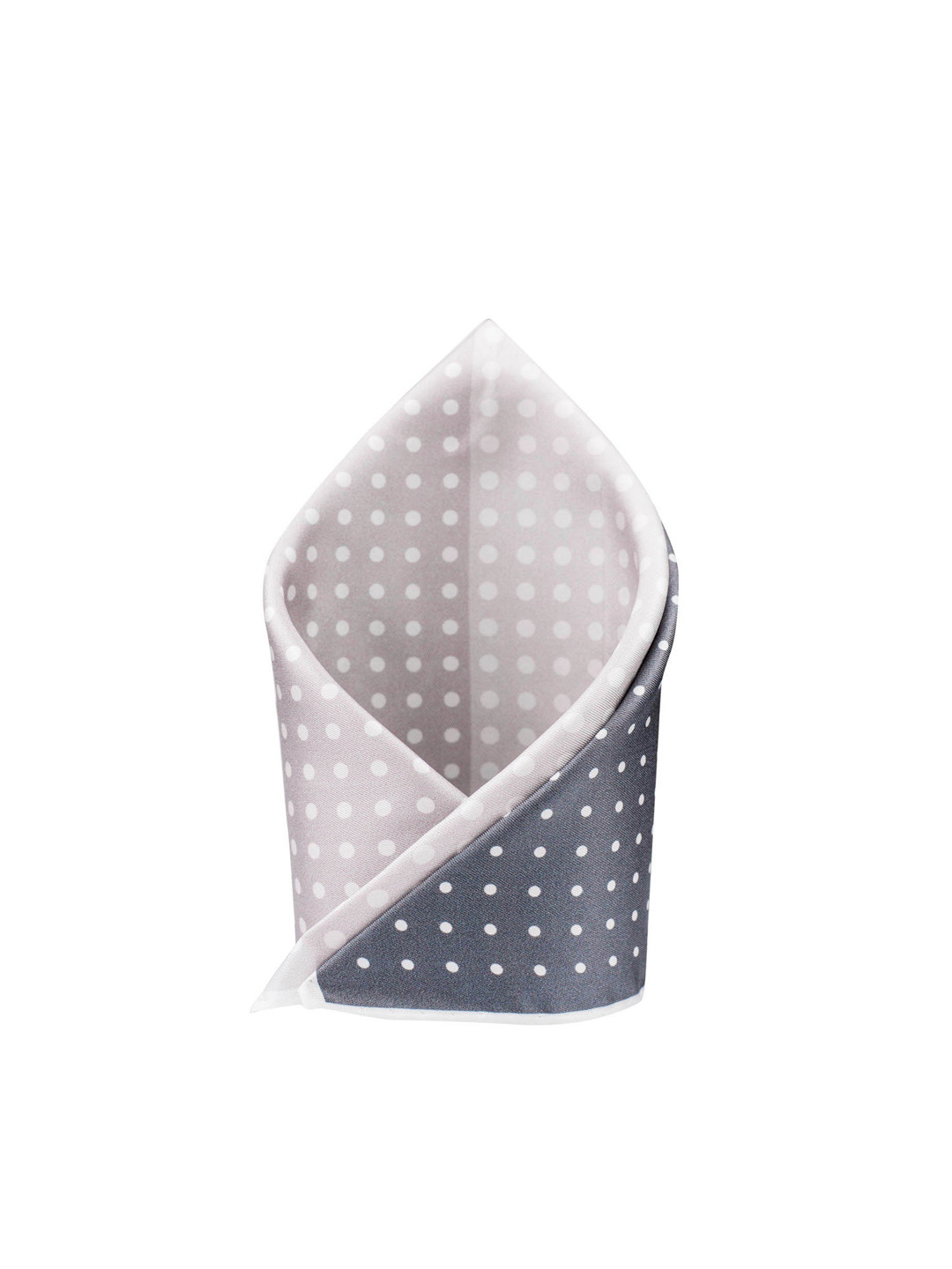 The Tie Hub Grey & White Four Square Printed Polka-Dotted Pocket Square