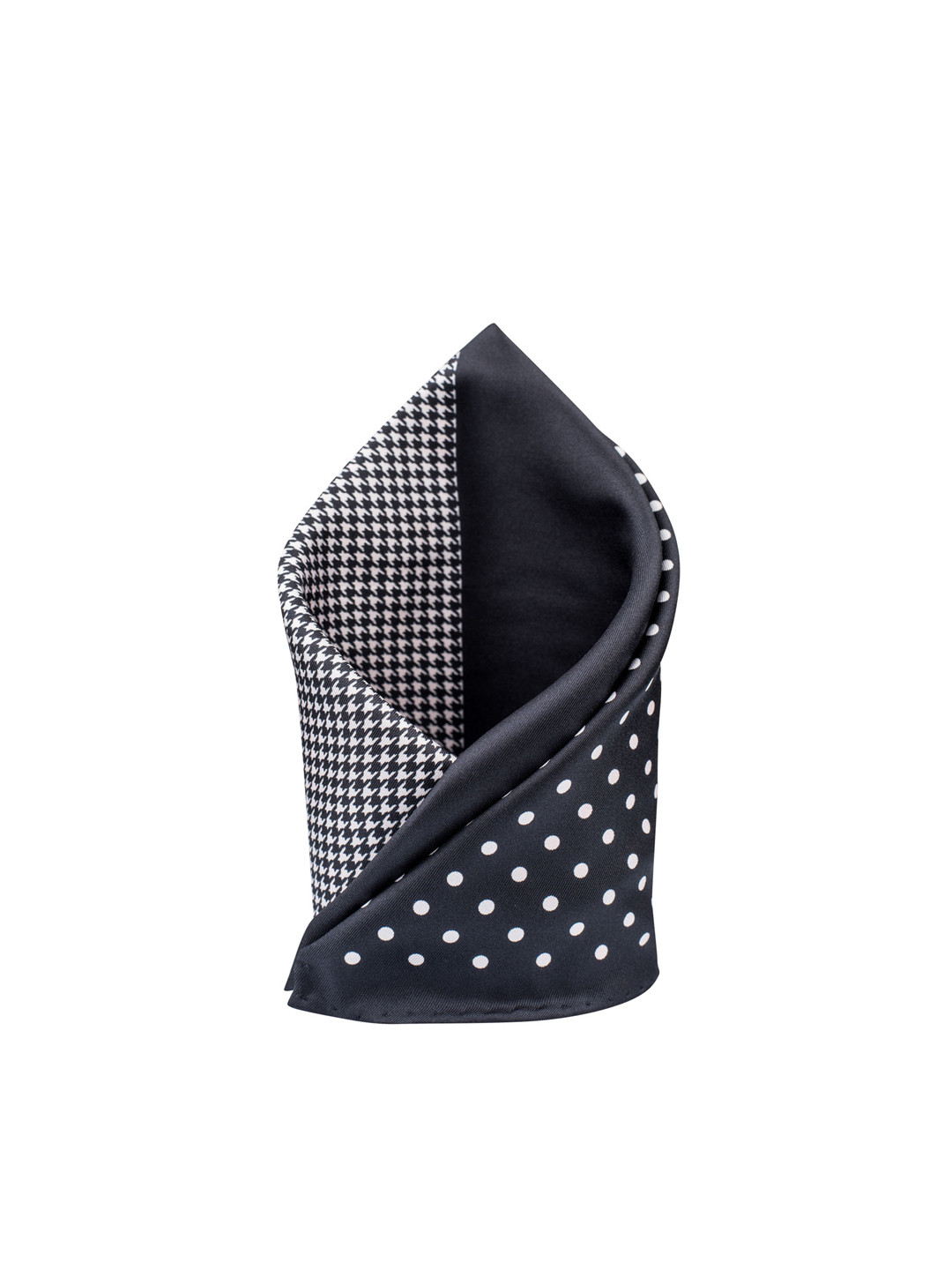The Tie Hub Black & White Four Square Printed Pocket Square