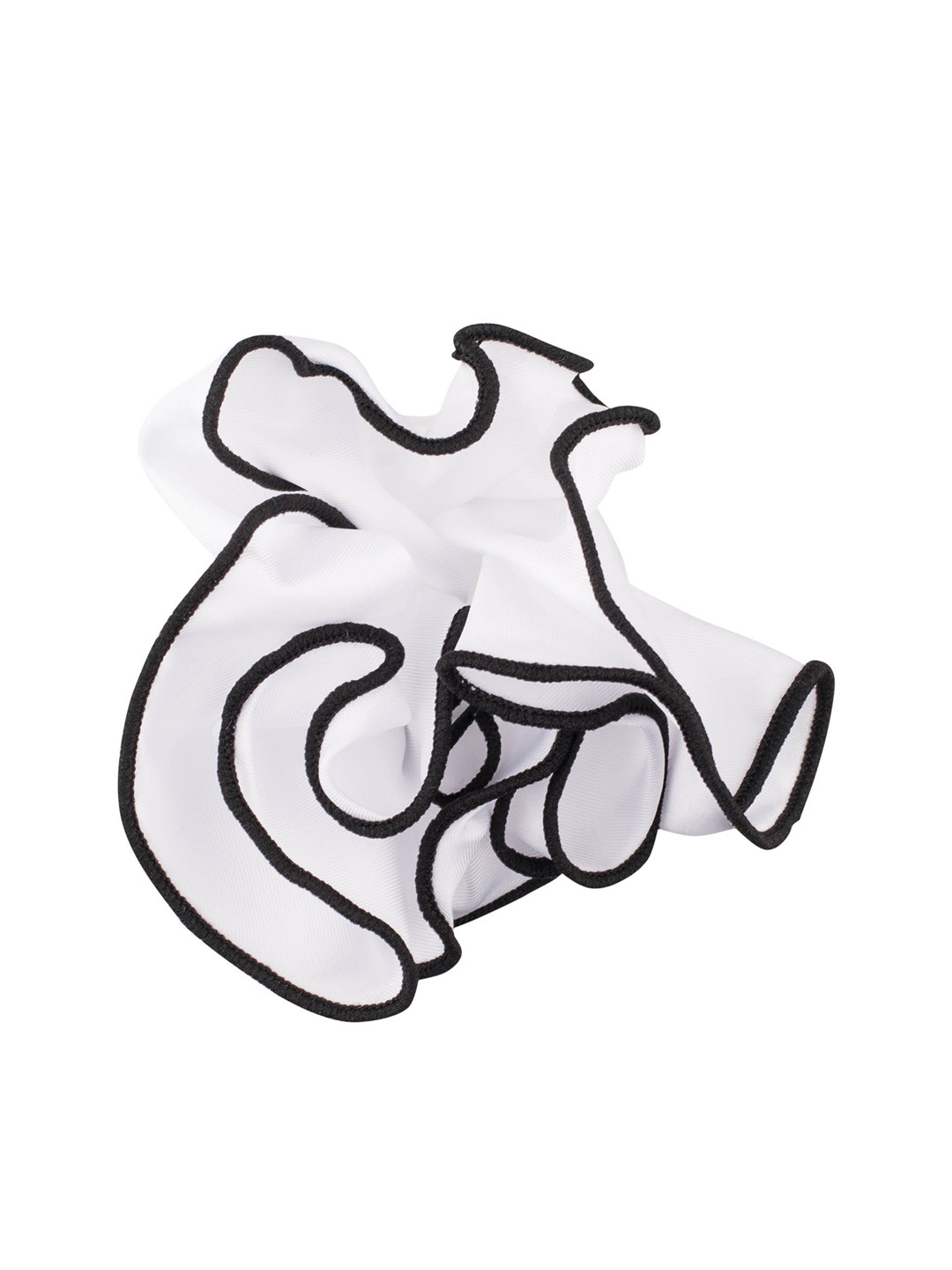 The Tie Hub Men White Solid Round Pocket Square