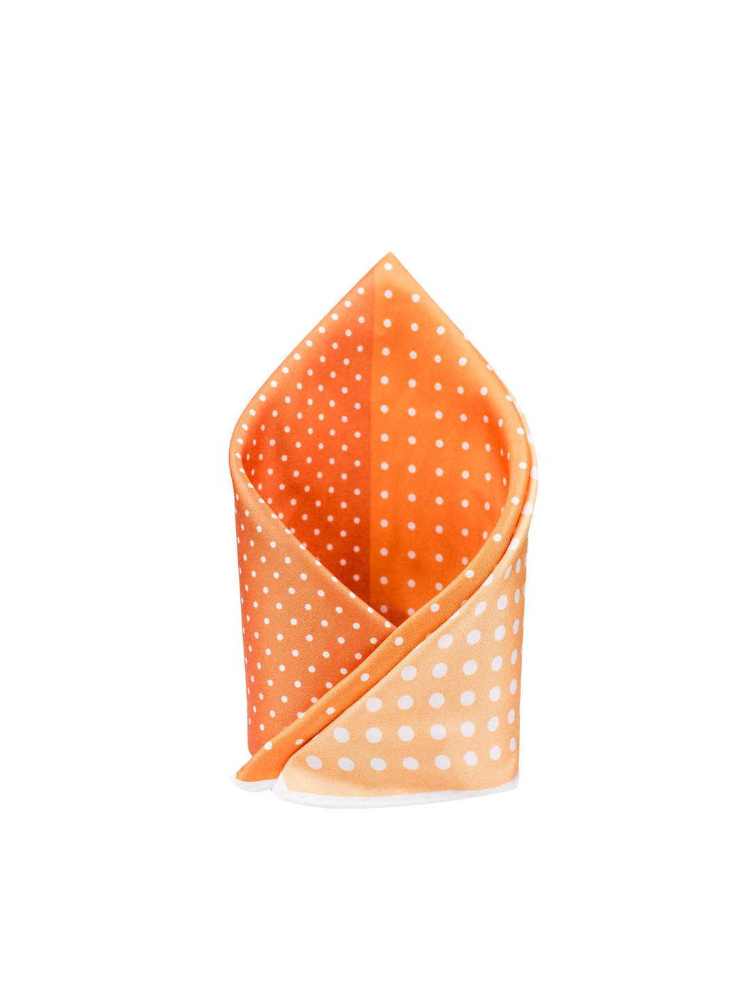 The Tie Hub Orange & White Four Square Printed Polka-Dotted Pocket Square