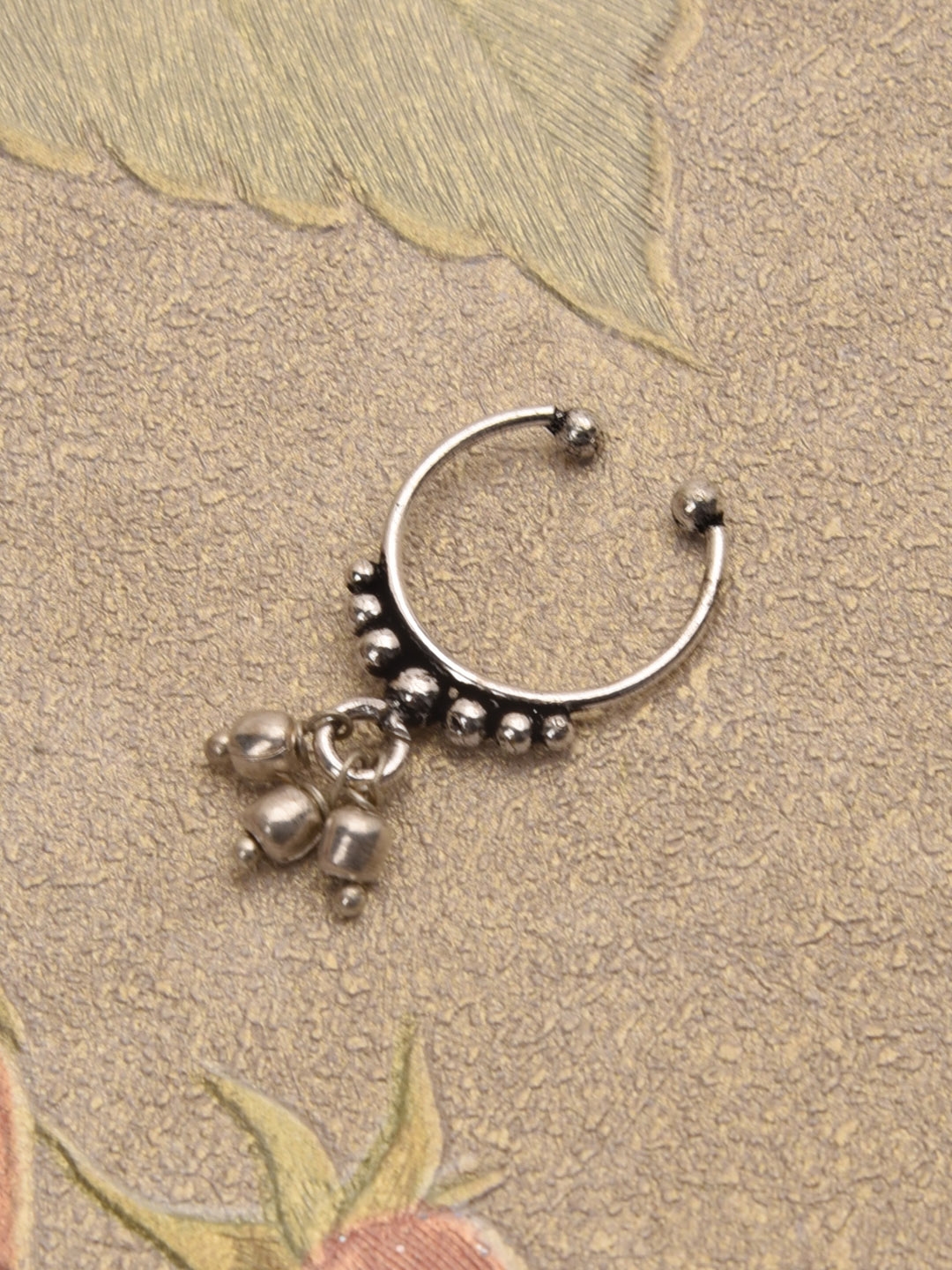 Buy FIROZA Oxidised German Silver Toned Tribal Clip On Septum Nose ...