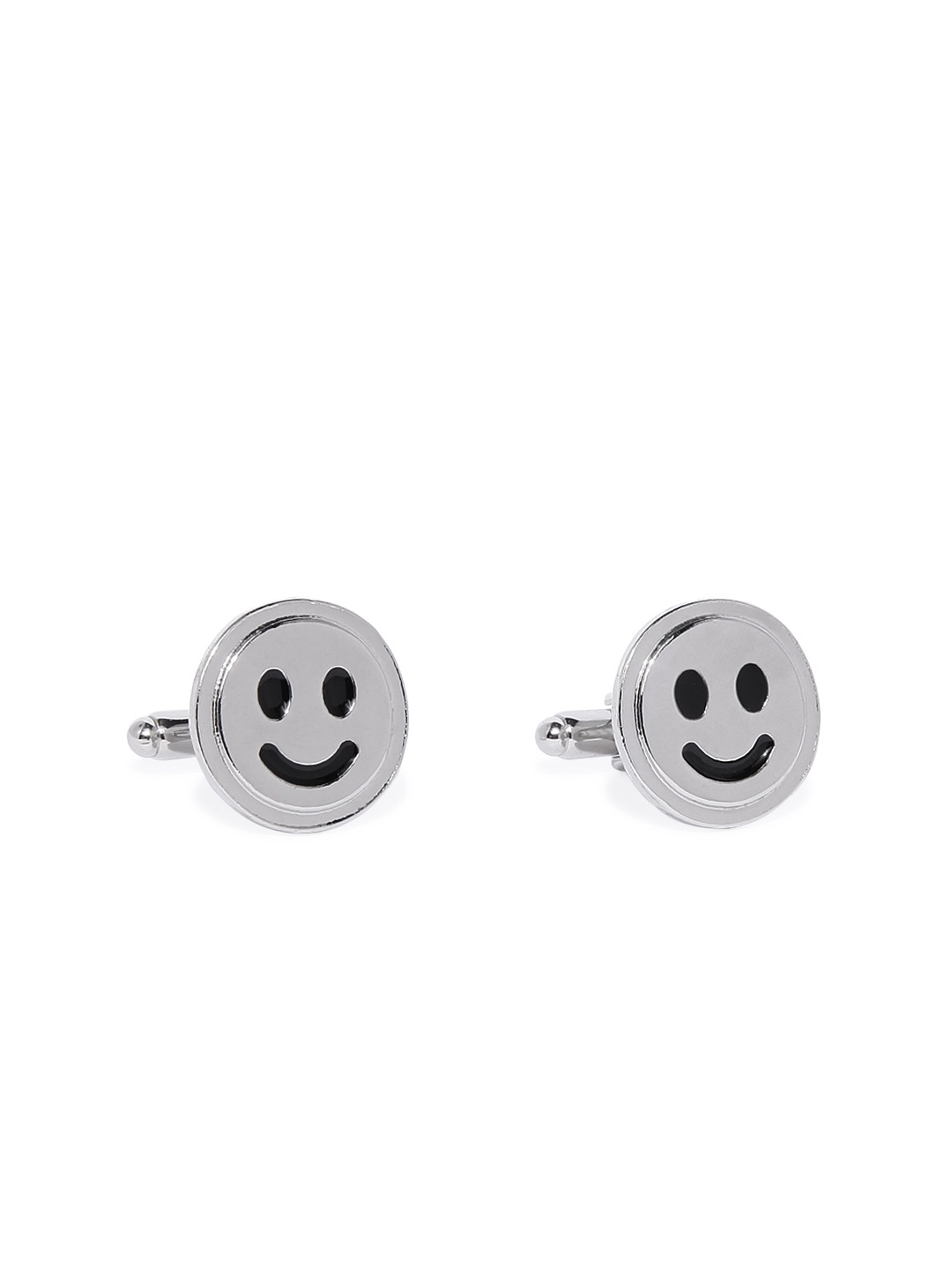 Peora Silver-Toned Round Cufflinks